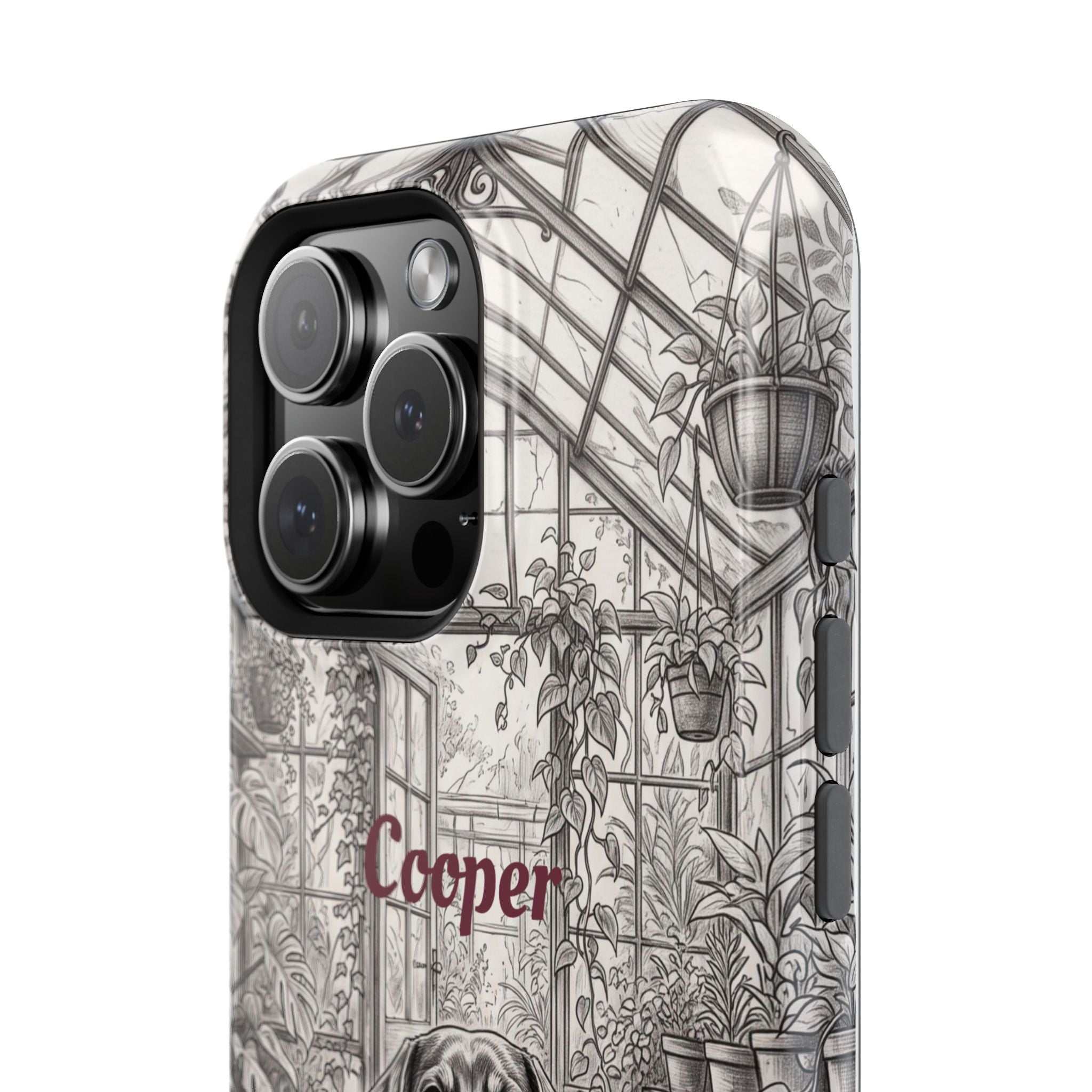 Personalized Dachshund Vintage Greenhouse Phone Case — Wireless Charging Cover