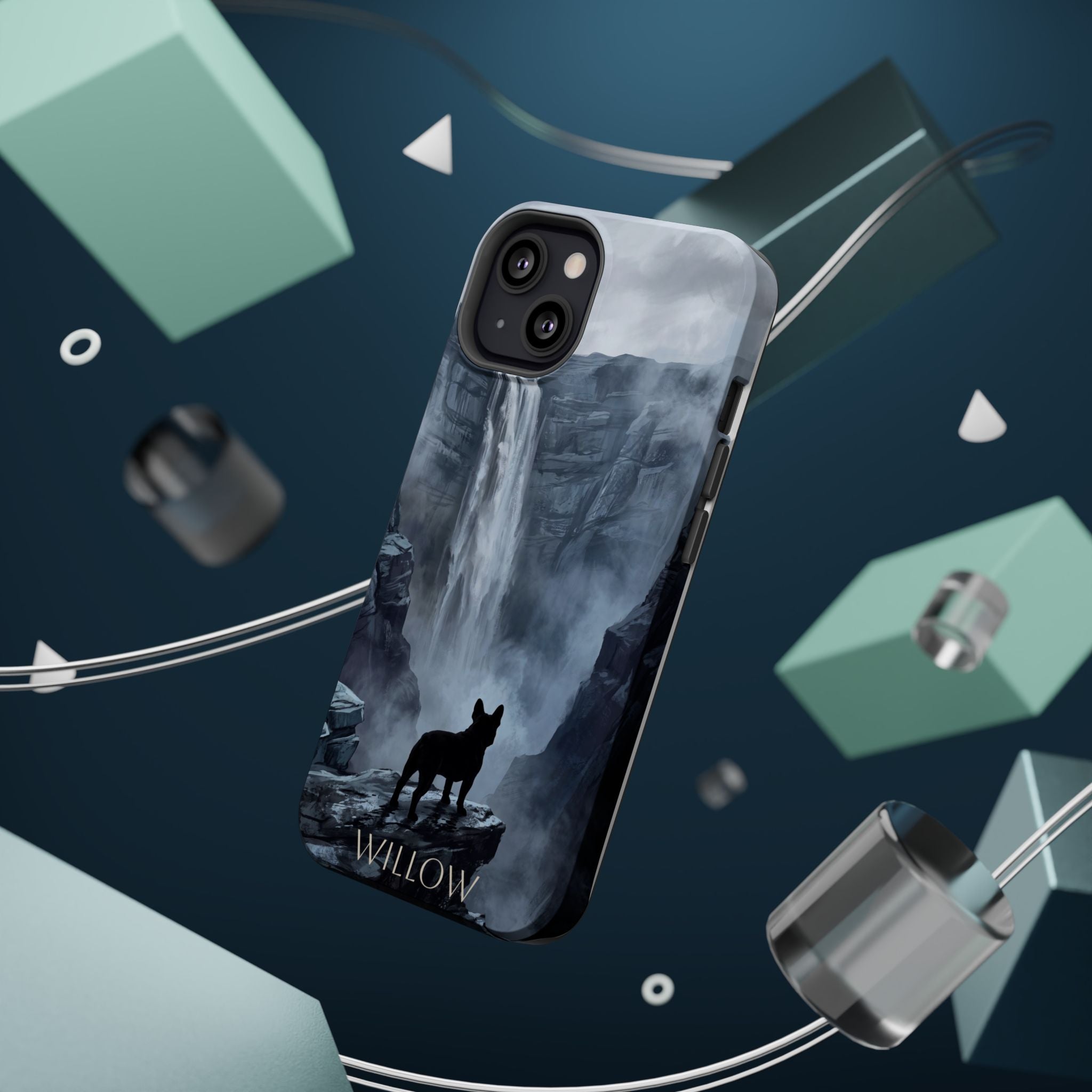 Personalized French Bulldog Misty Waterfall Phone Case — Wireless Charging Cover