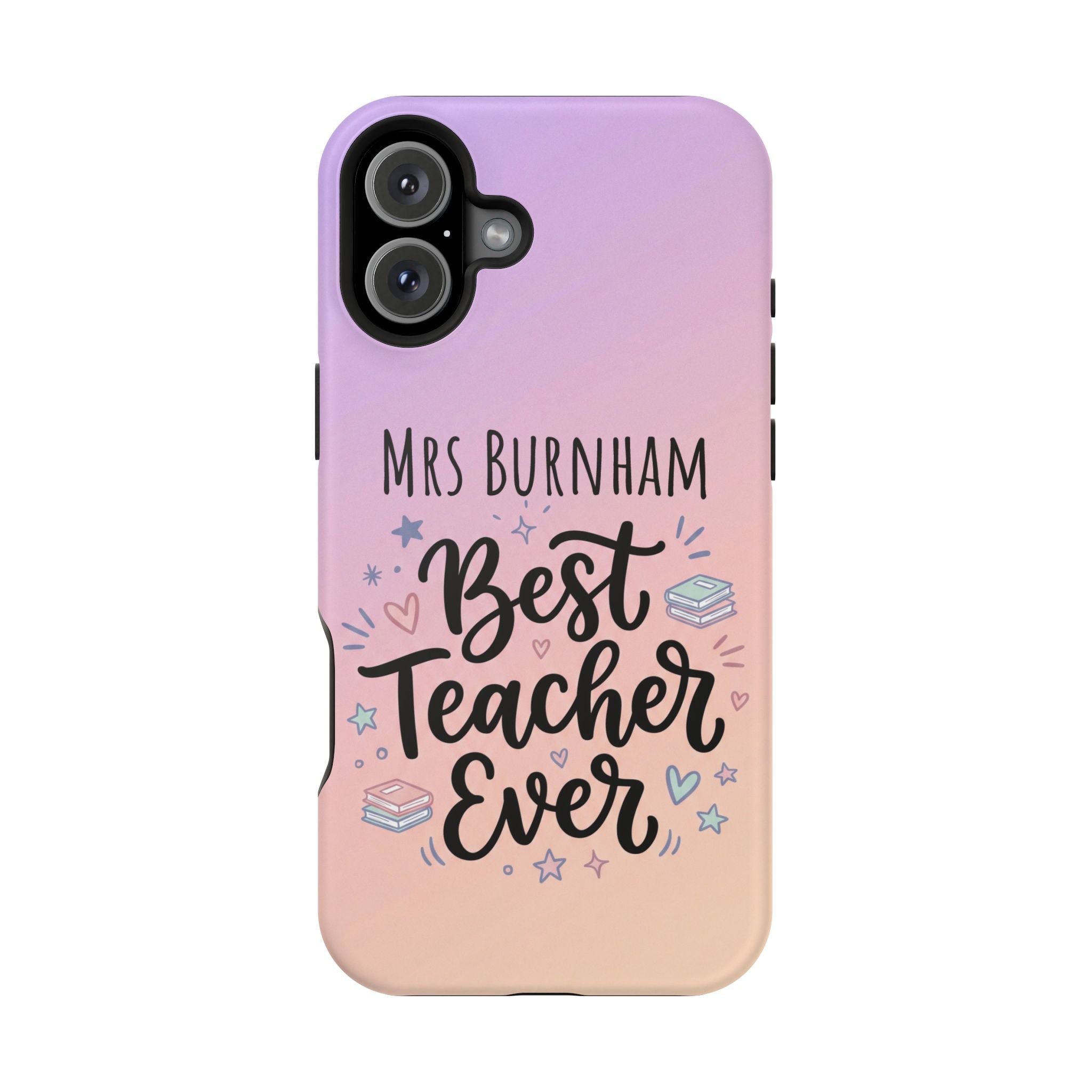 Best Teacher Ever Personalized Phone Case — Wireless Charging Cover