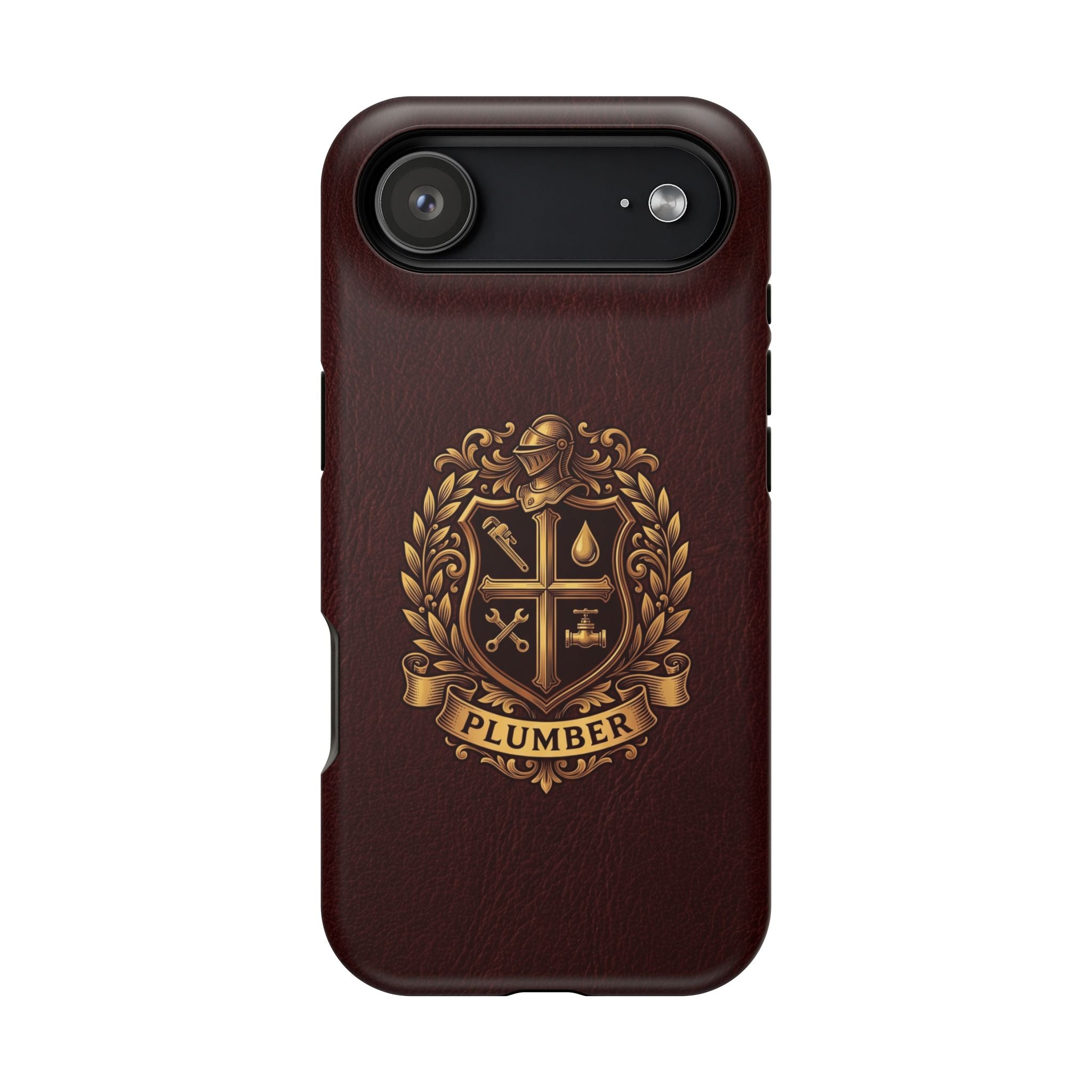 Plumber Crest Phone Case — Heraldic Shield Design Wireless Charging Cover