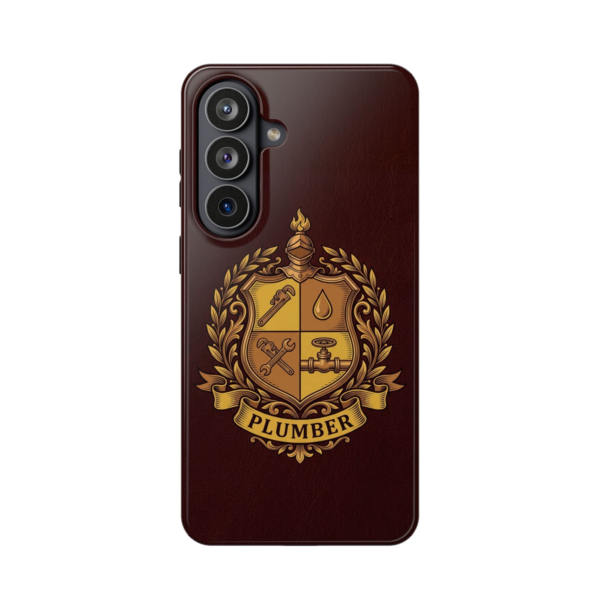 Plumber Crest Phone Case — Heraldic Shield Wireless Charging Cover