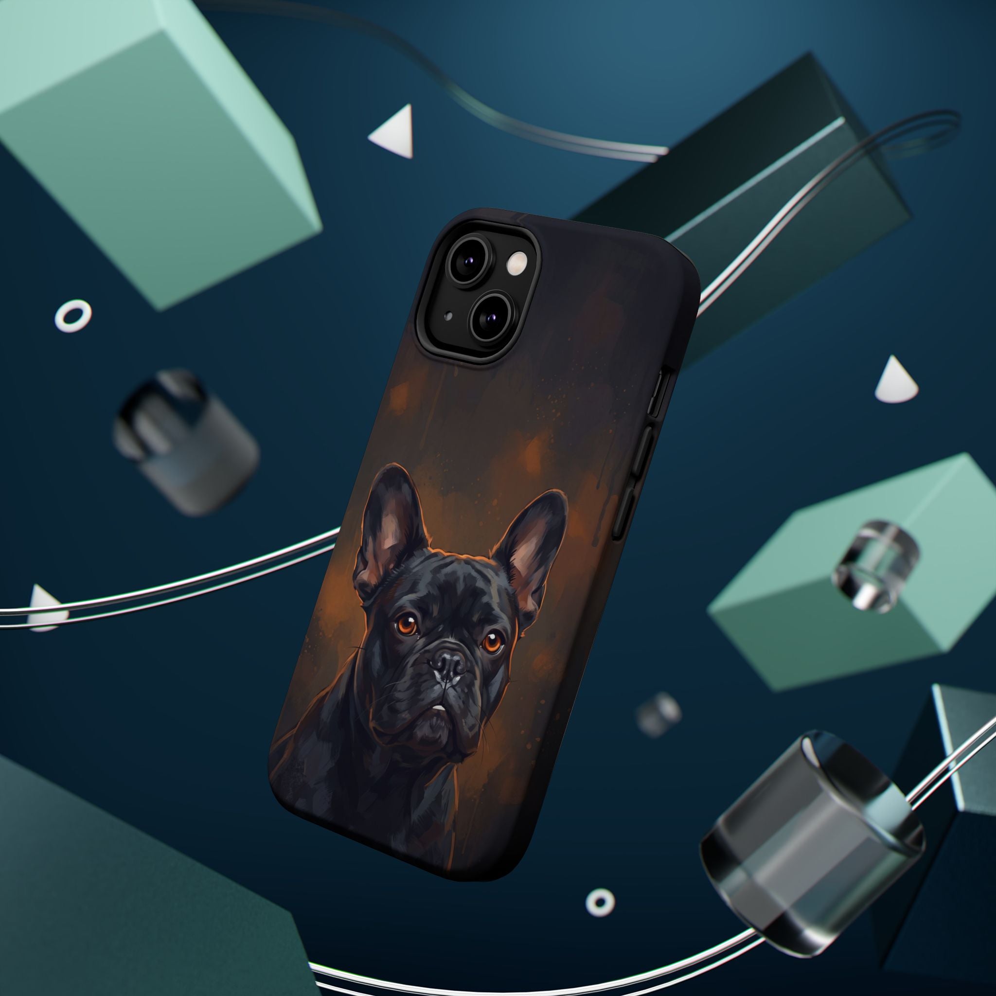 French Bulldog Portrait Phone Case — Impact-Resistant Wireless Charging Cover