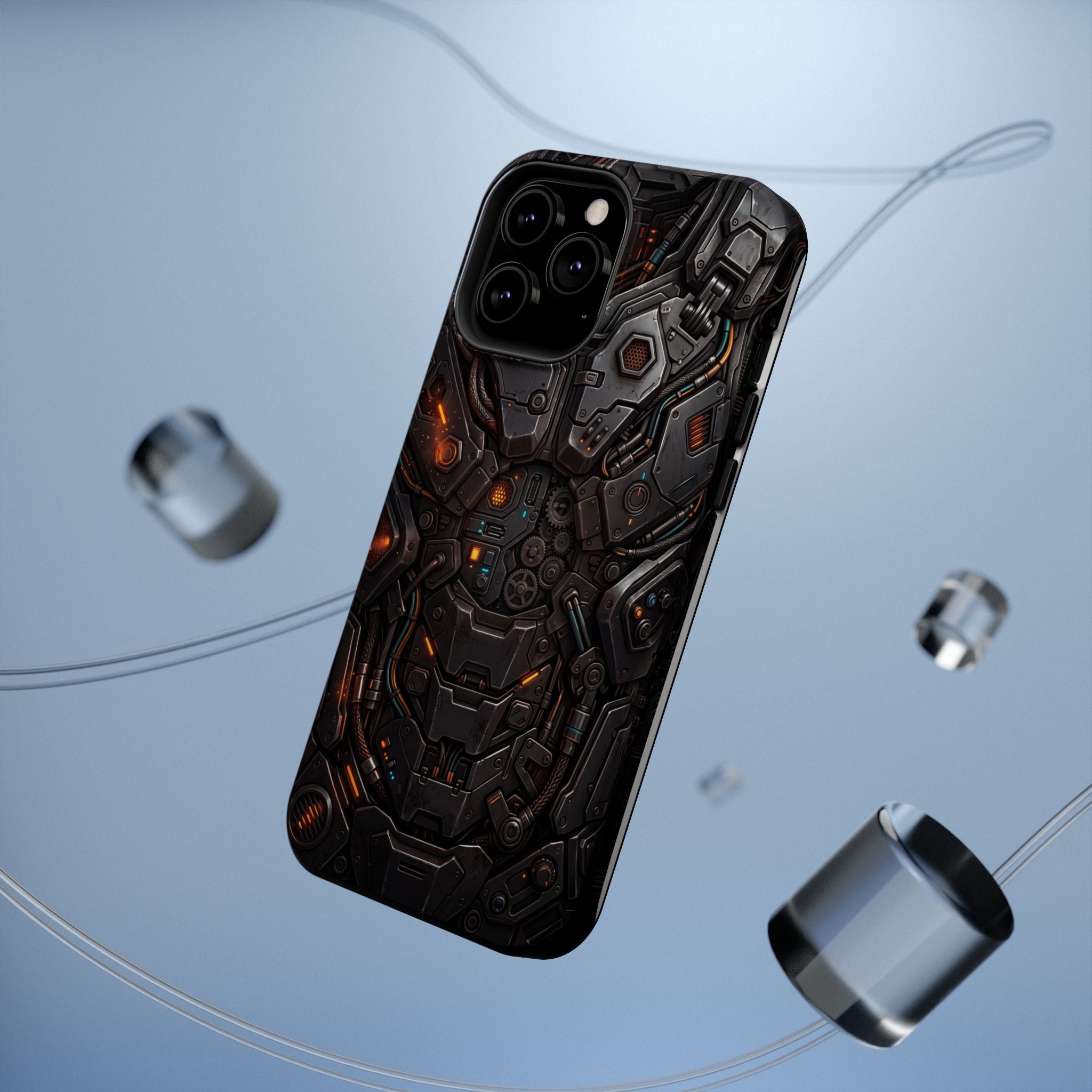 Mech Armor Phone Case — Industrial Circuit Wireless Charging Cover