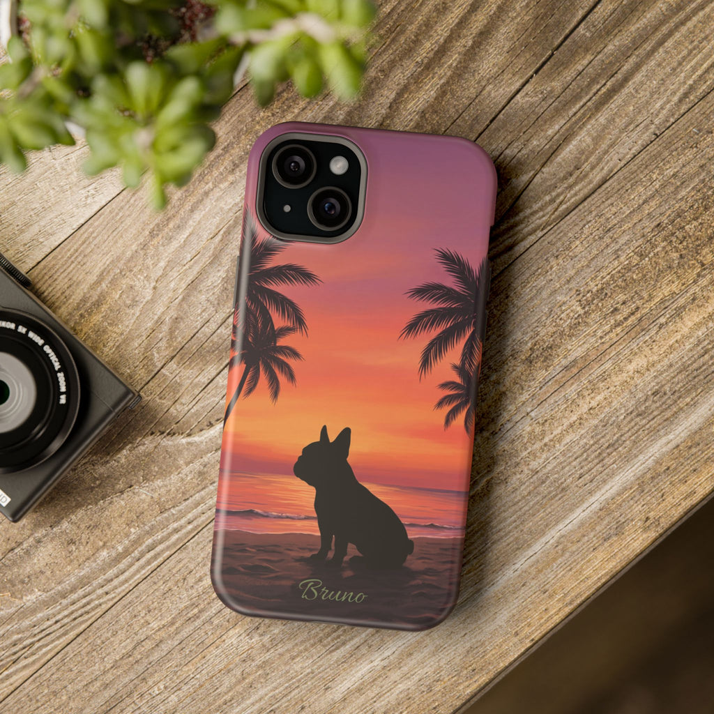 Personalized French Bulldog Tropical Beach Phone Case — Wireless Charging Cover