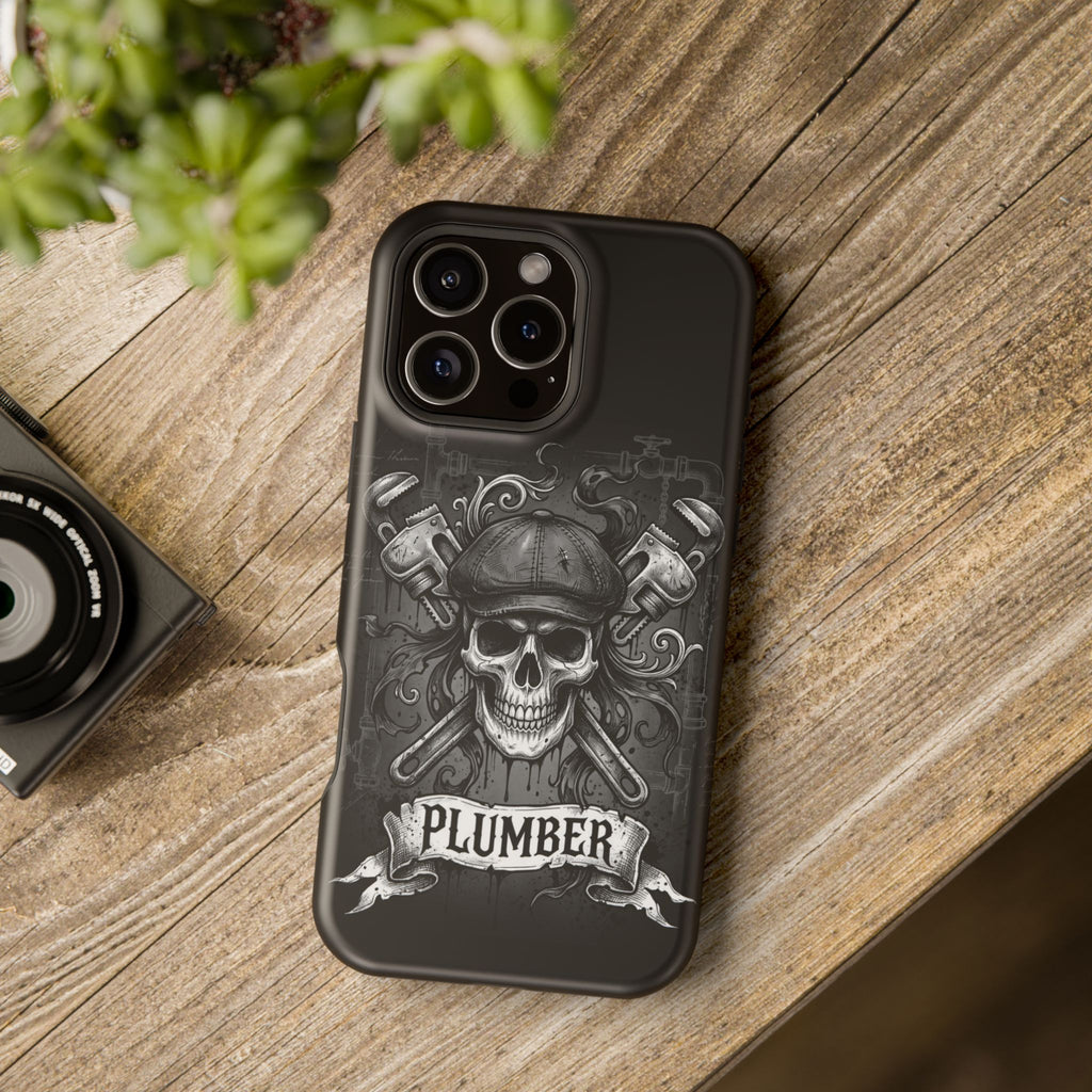 Skull & Wrenches Plumber Phone Case — Wireless Charging Cover