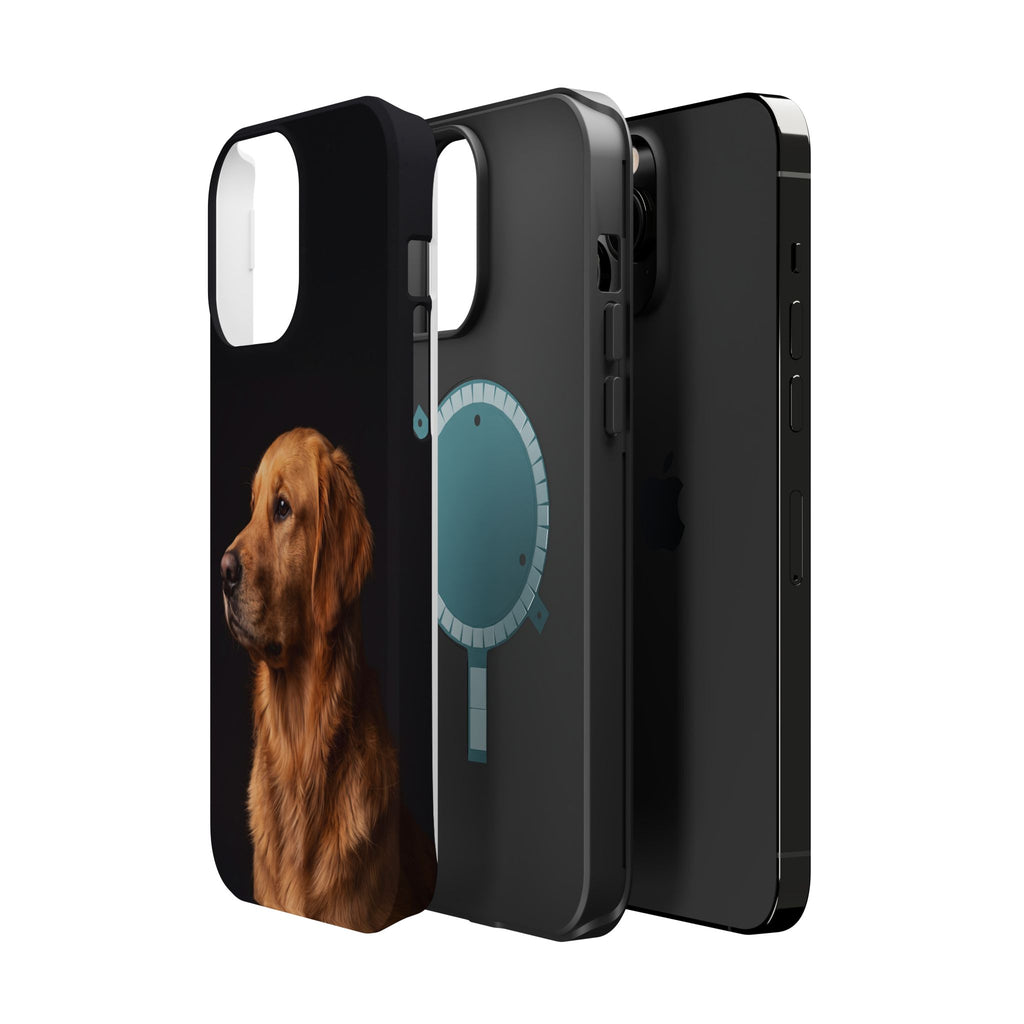 Golden Retriever Portrait Phone Case — Impact-Resistant Wireless Charging Cover