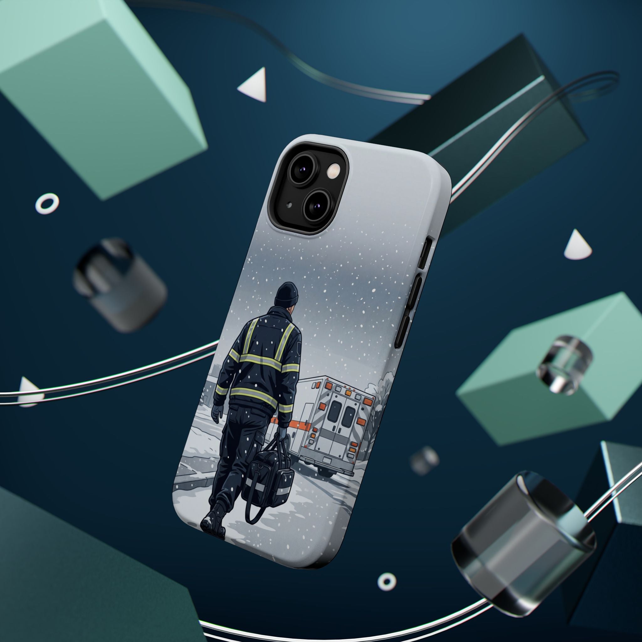 Bold Paramedic/EMT Portrait Phone Case — Magnetic Wireless Charging Cover