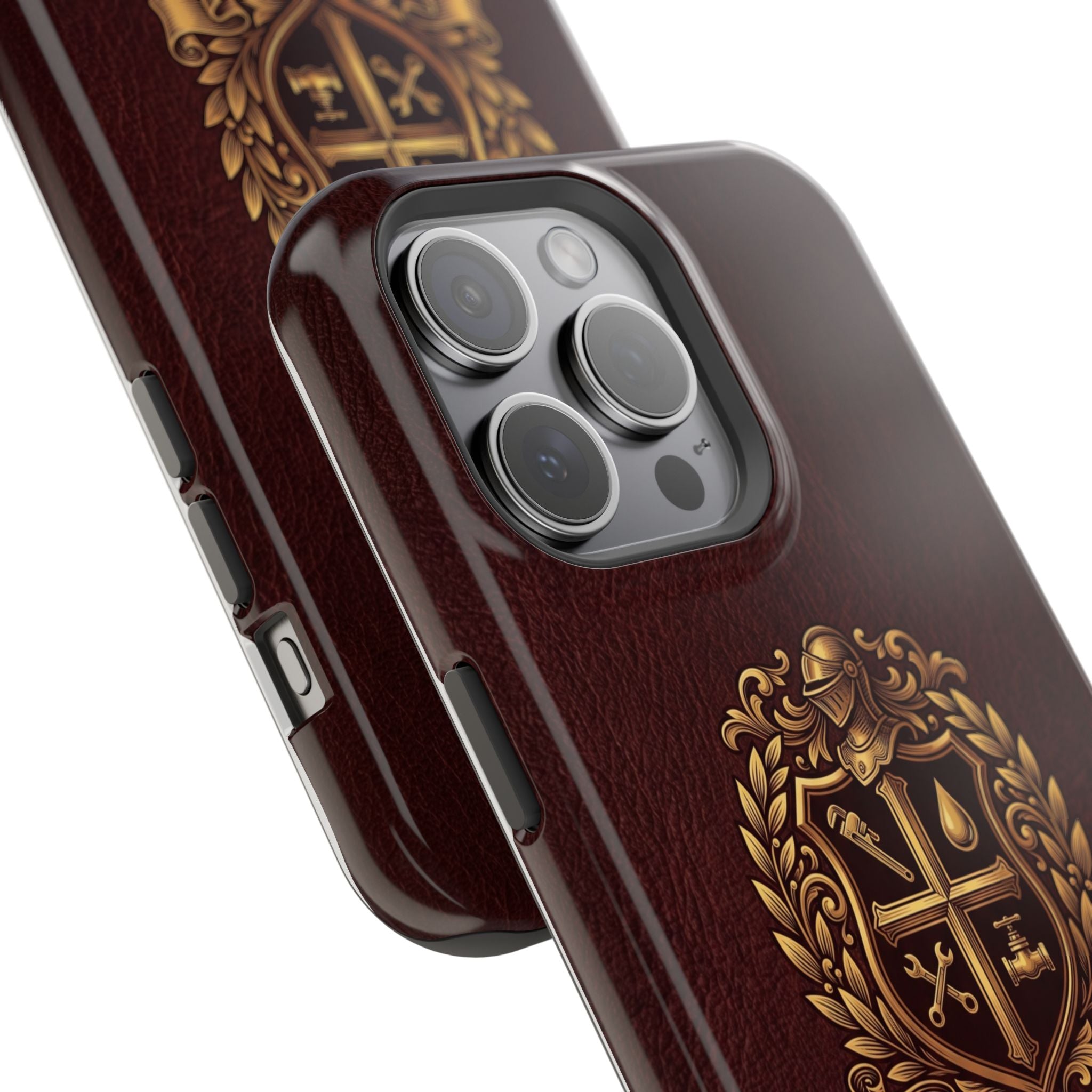 Plumber Crest Phone Case — Heraldic Shield Design Wireless Charging Cover