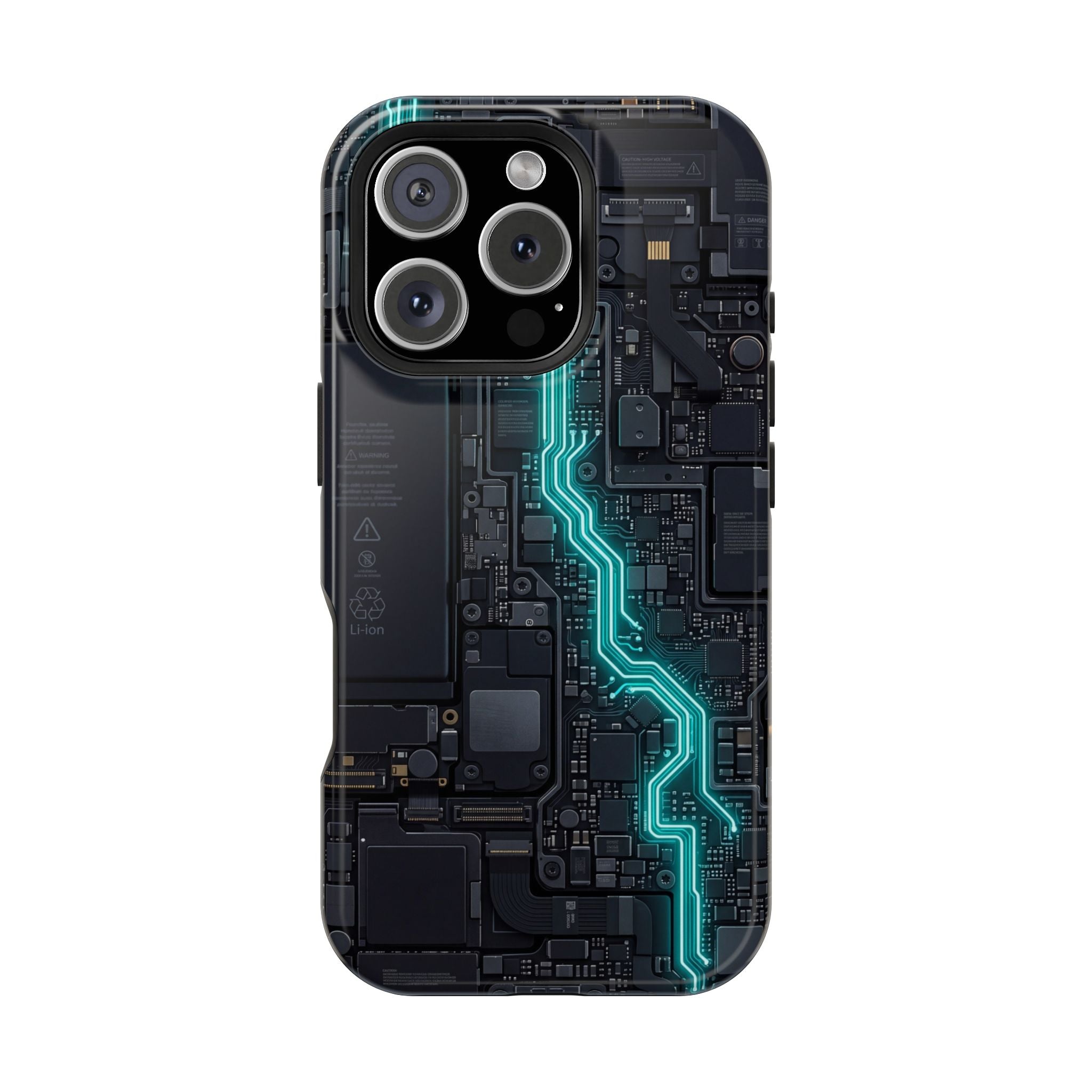 Cyan Bolt Electrician Phone Case — Electric Circuit Wireless Charging Cover