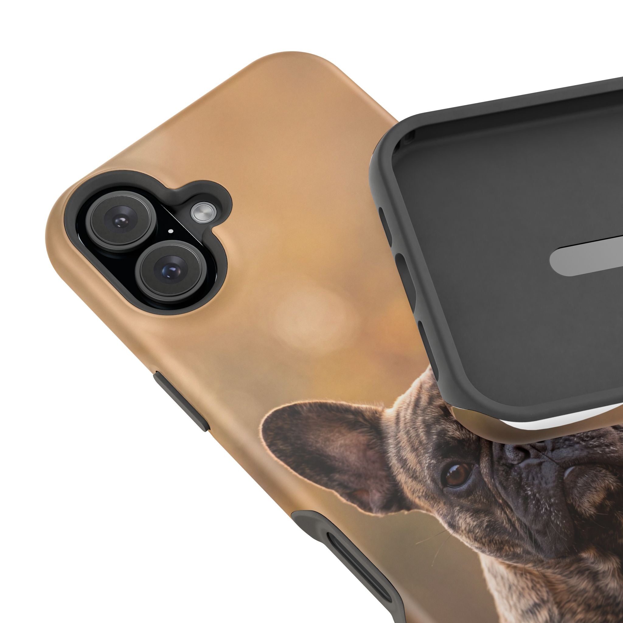 Brindle French Bulldog Phone Case — Impact-Resistant Wireless Charging Cover
