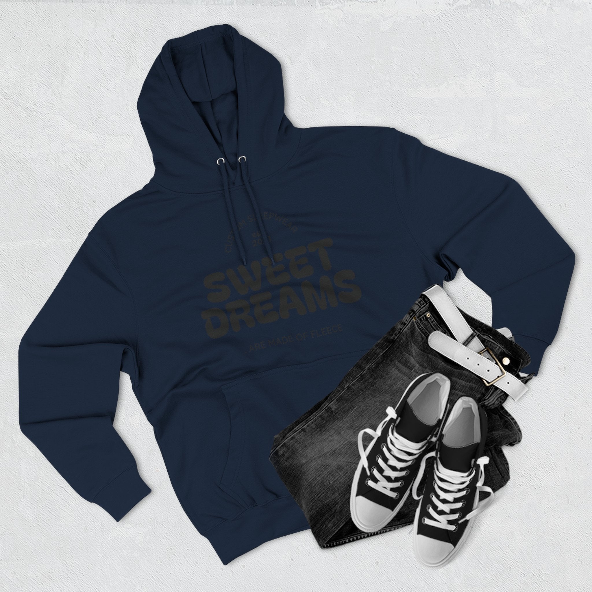 Sweet Dreams Hoodie — Cozy Fleece Pullover with Retro Script