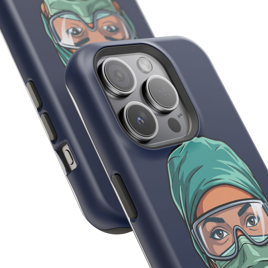 Bold Nurse Portrait Phone Case — Magnetic Wireless Charging Cover