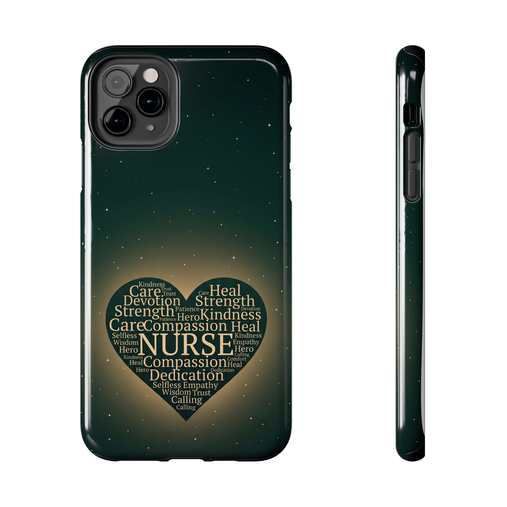 Nurse Heart Tough Phone Case — Inspirational Word Cloud Tribute - iphone and Samsung Galaxy series