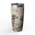 Nautical Dachshund Stainless Tumbler — 20 oz Personalized Travel Mug with Sailboat Harbour Design