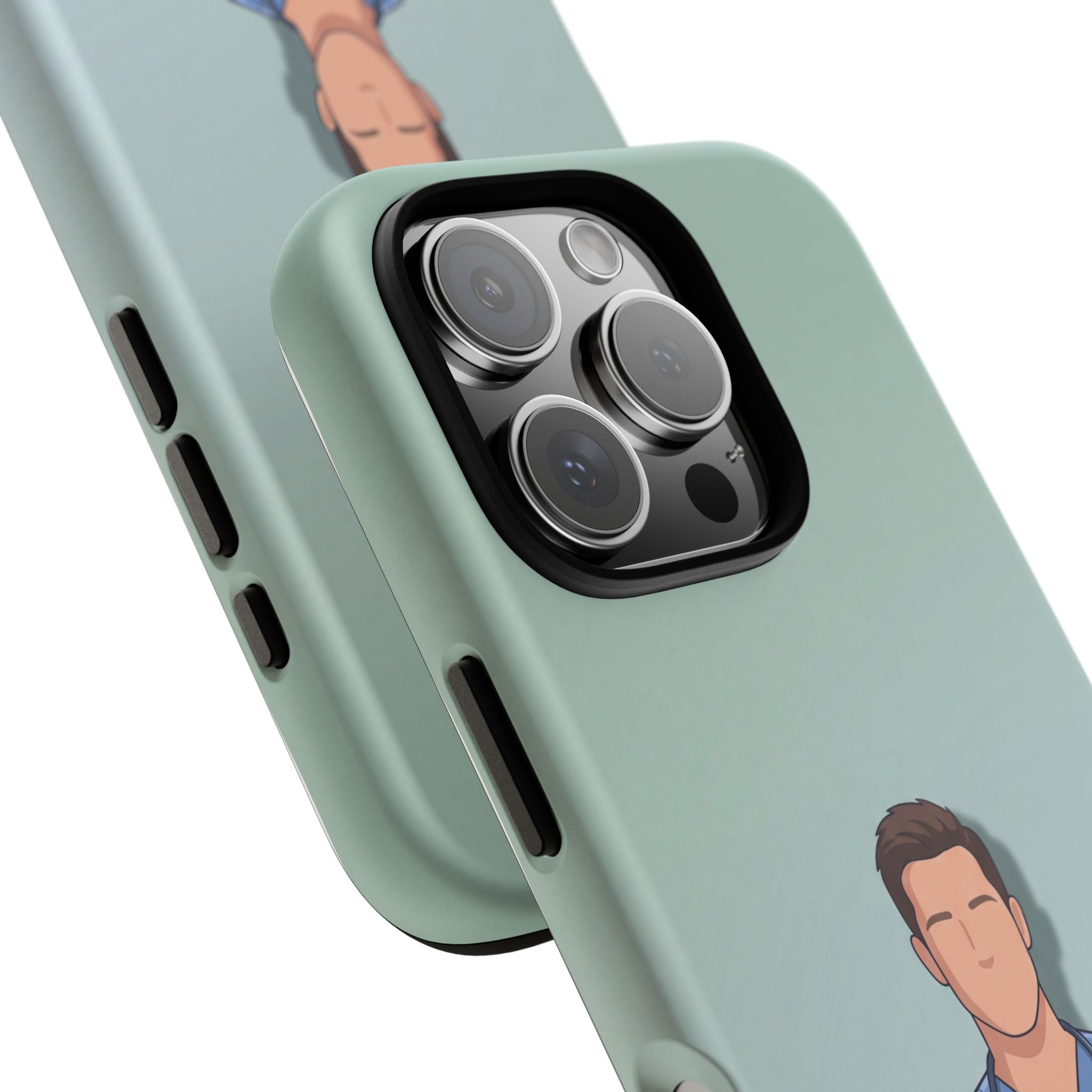 Male Nurse Phone Case | Confident Nurse in Blue Scrubs Illustration | iPhone & Samsung
