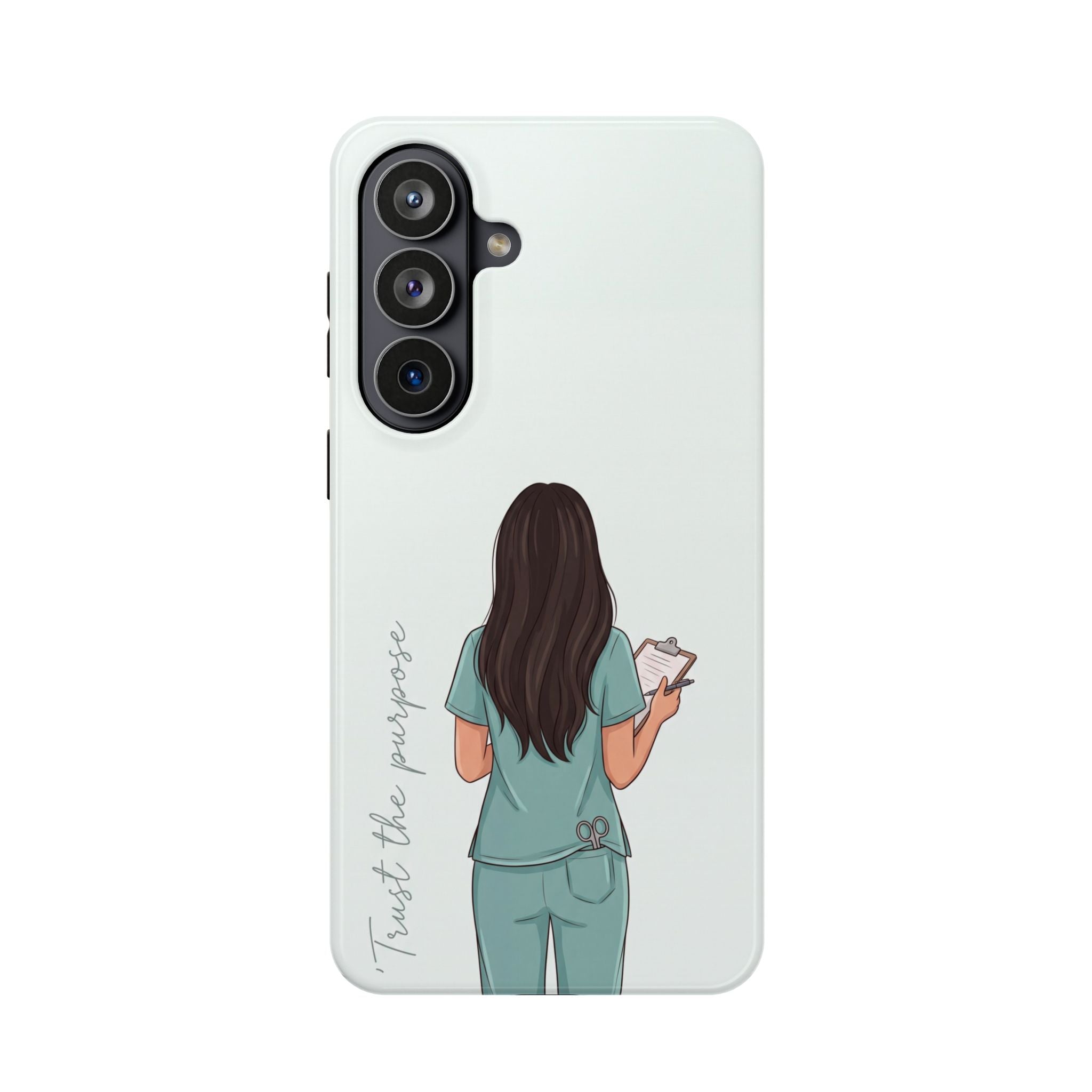 Nurse Illustration Phone Case — Impact-Resistant Wireless Charging Cover