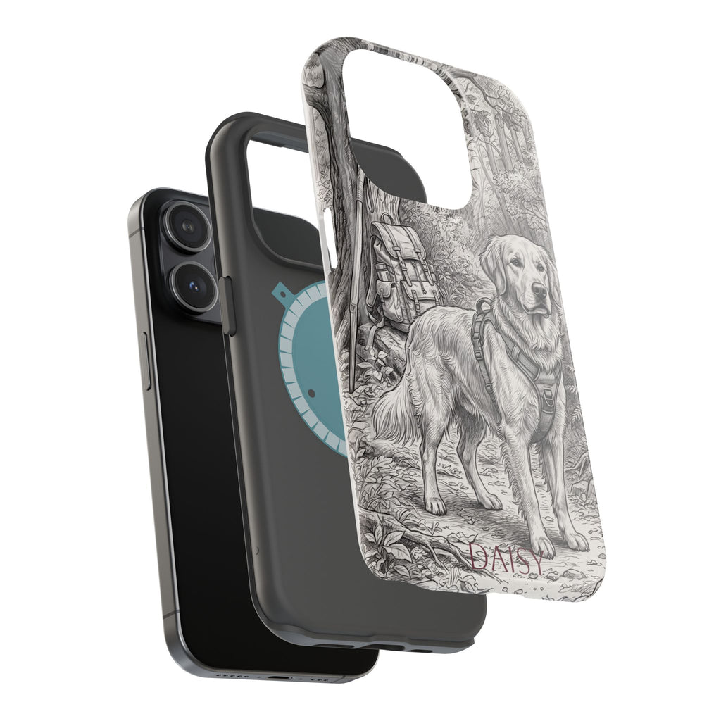 Personalized Golden Retriever Woodland Trail Phone Case — Wireless Charging Cover