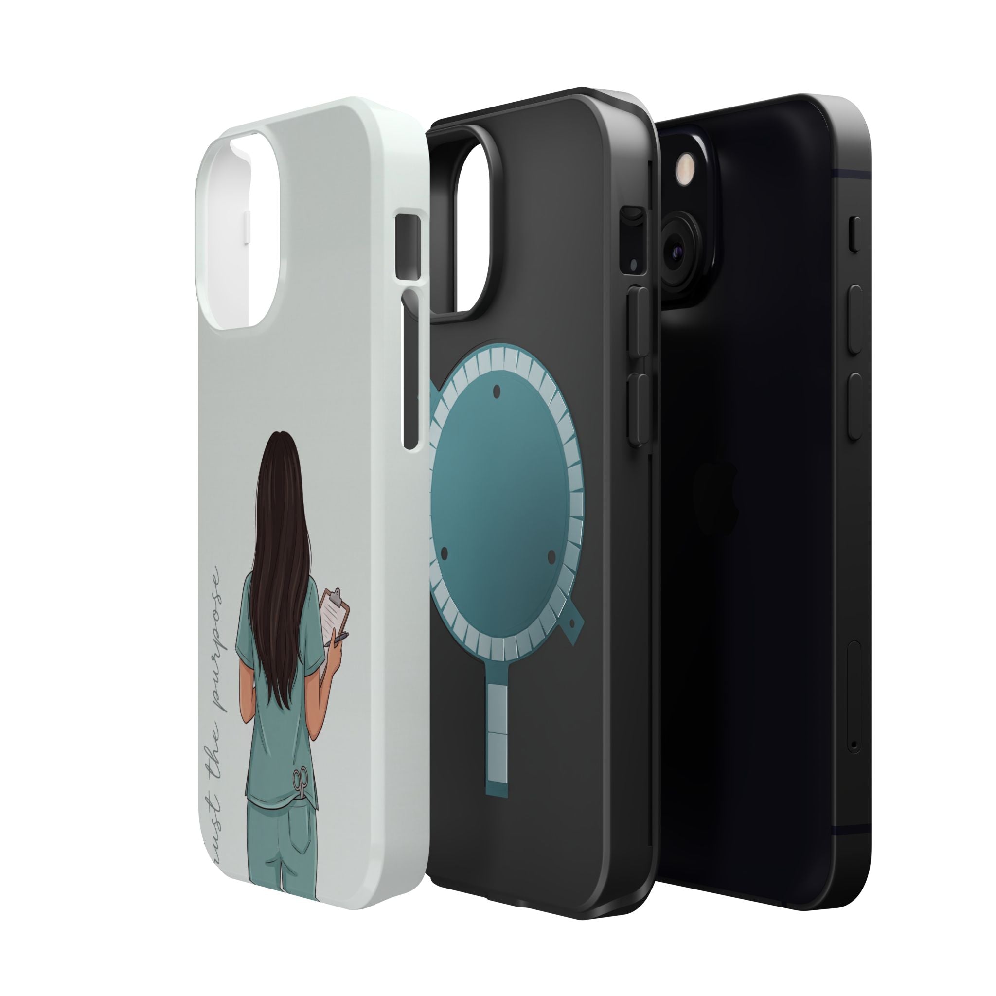 Nurse Illustration Phone Case — Impact-Resistant Wireless Charging Cover