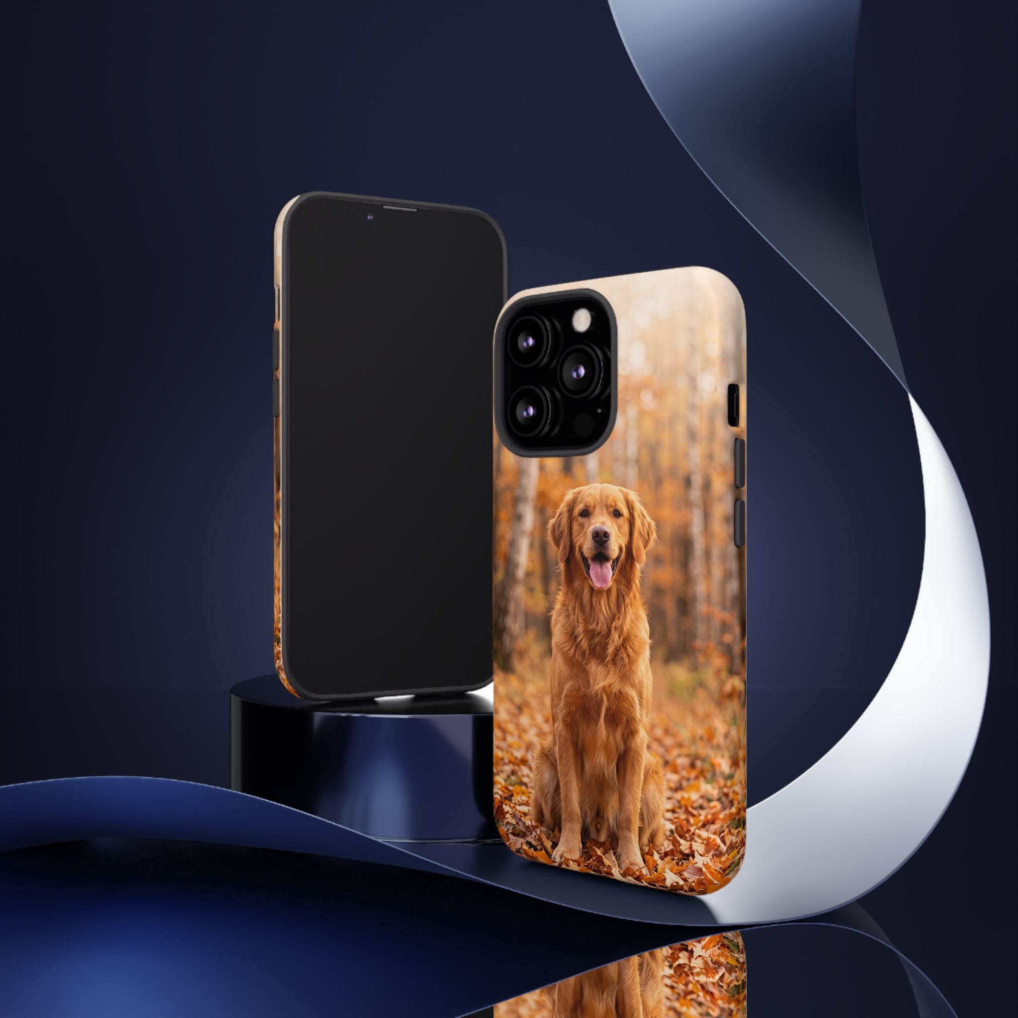 Golden Retriever Autumn Forest Phone Case | Happy Dog in Fall Foliage | Samsung & iPhone
