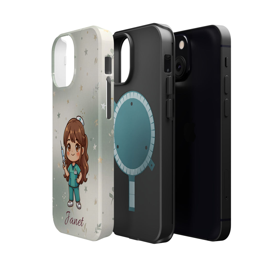 Personalized Nurse with Syringe Phone Case — Wireless Charging Cover