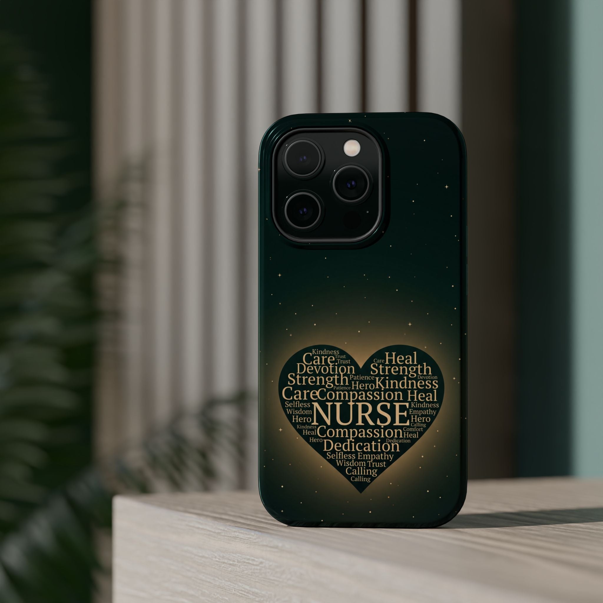 Nurse Heart Word and Art Phone Case — Impact-Resistant Wireless Charging Cover