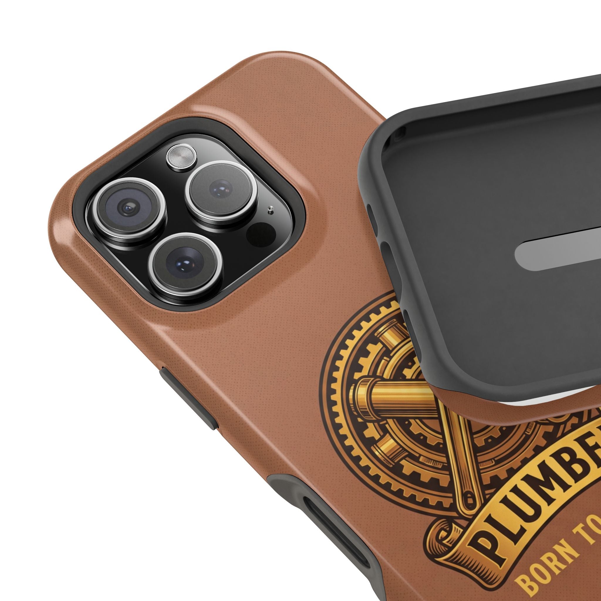 Plumber Born to Build Phone Case — Badge Wireless Charging Cover