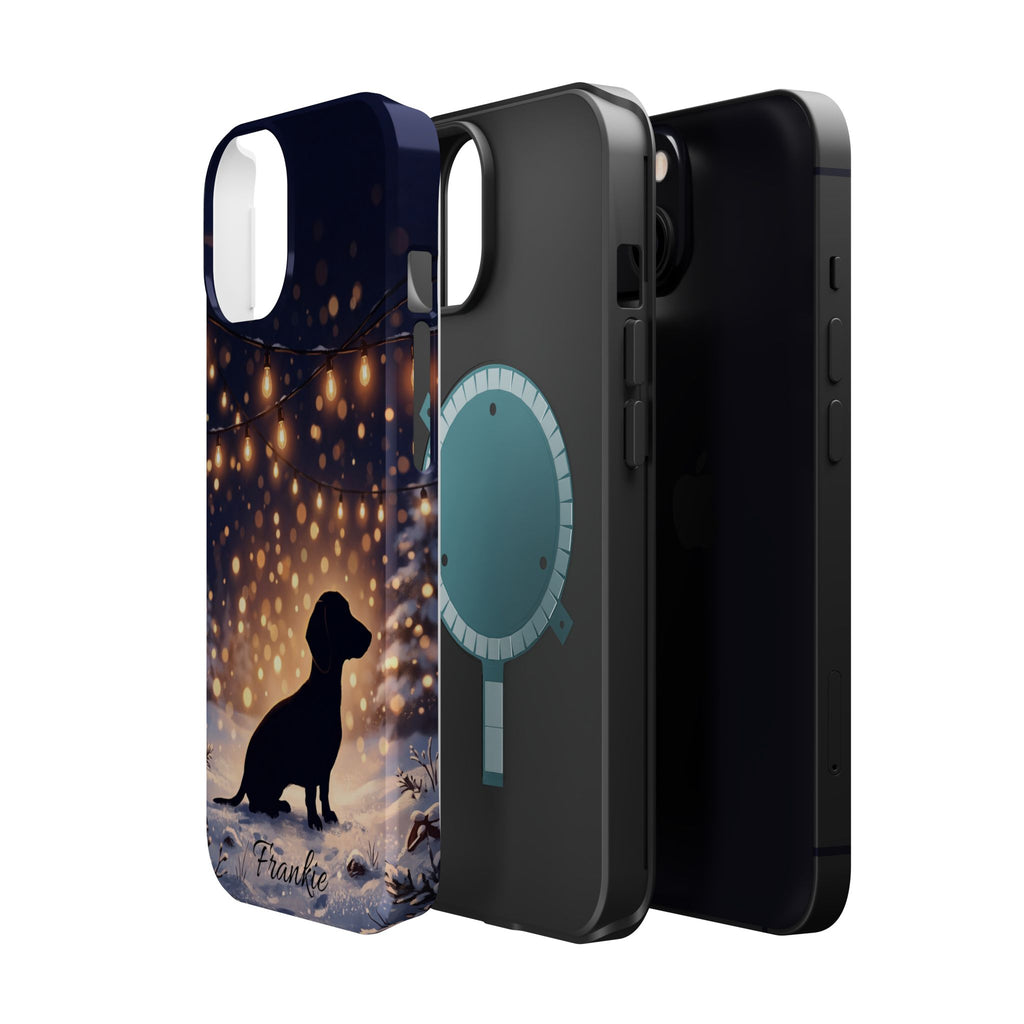 Personalized Dachshund Golden Sparks Phone Case — Wireless Charging Cover