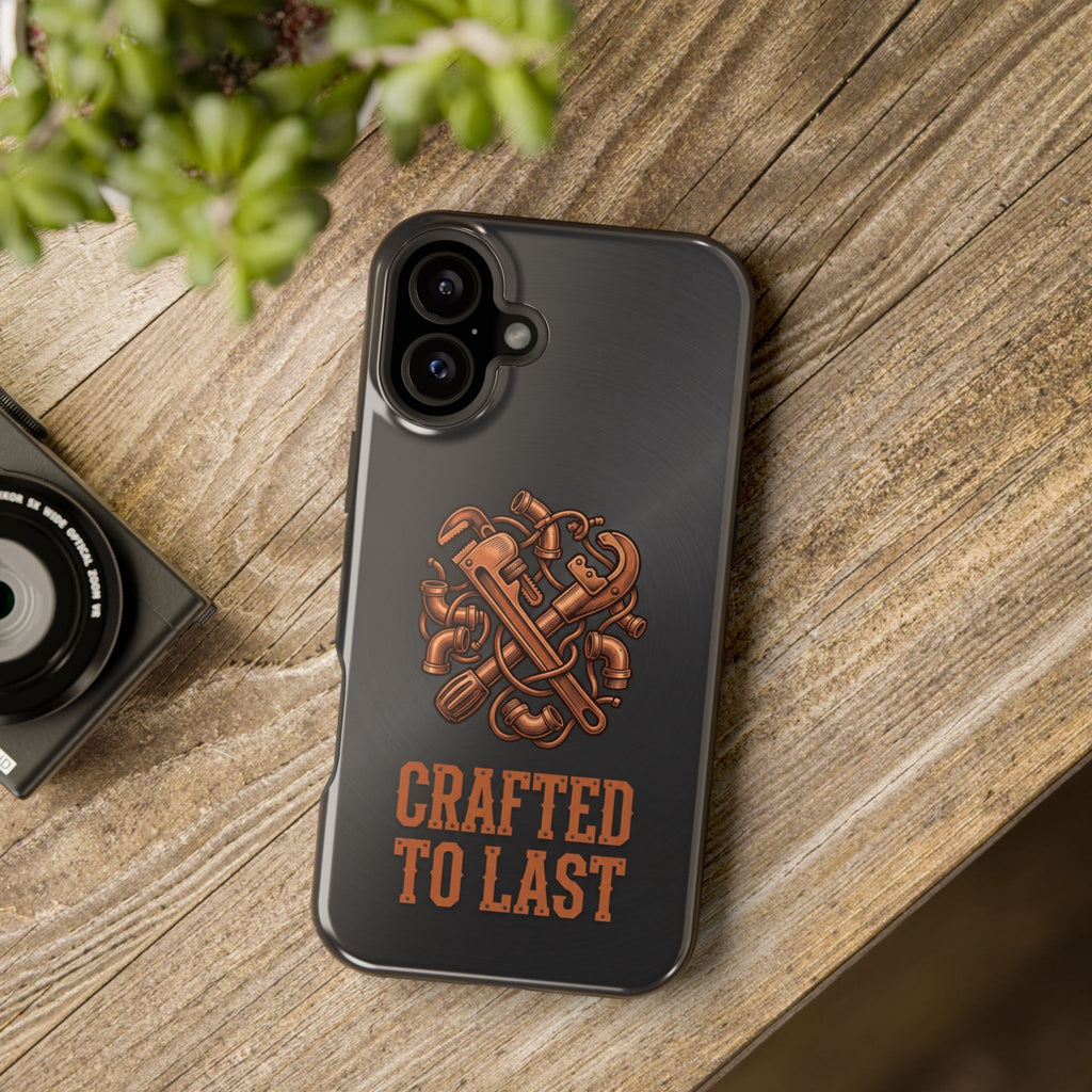 Crafted to Last Phone Case — Crossed Wrenches Wireless Charging Cover