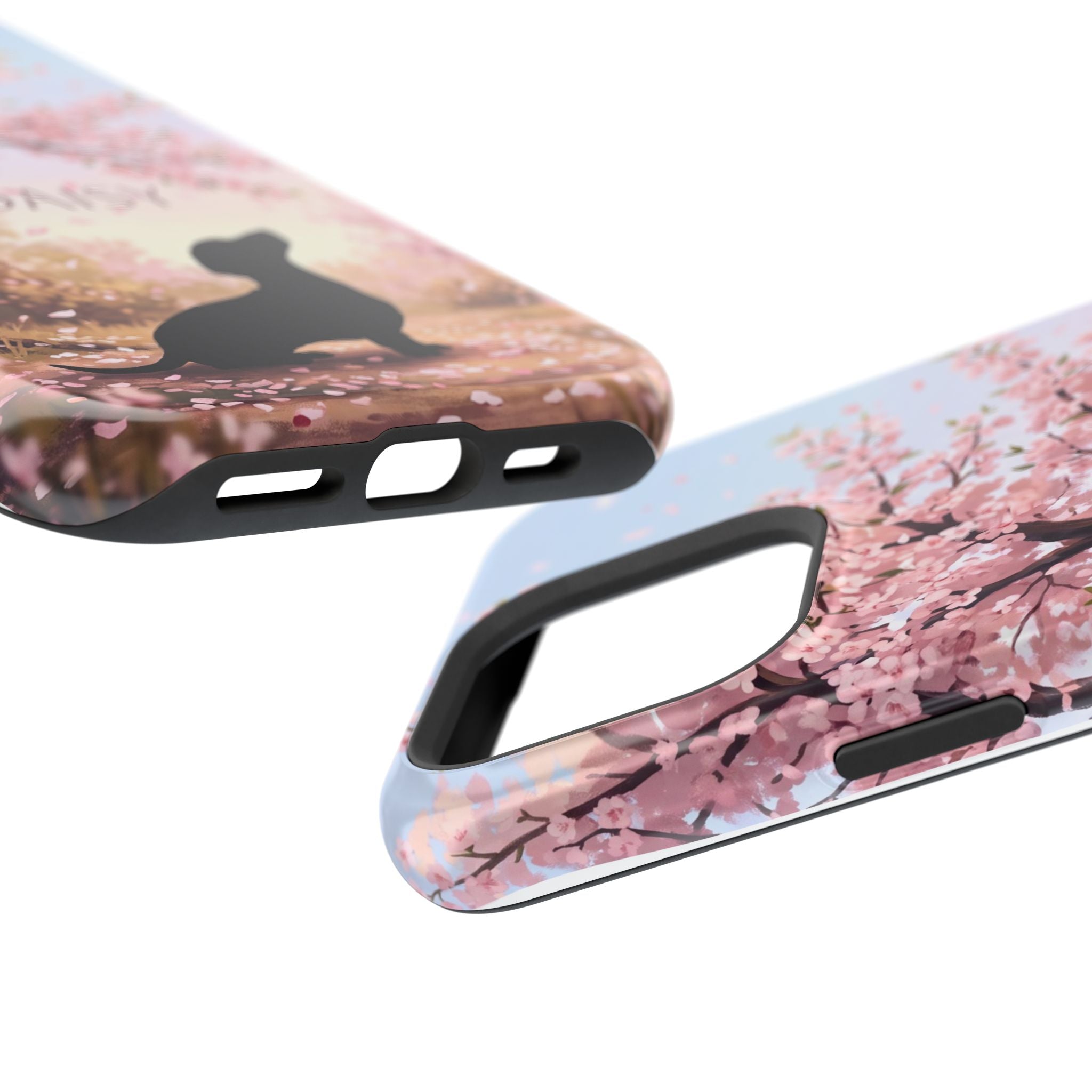 Personalized Dachshund Cherry Blossom Phone Case — Wireless Charging Cover