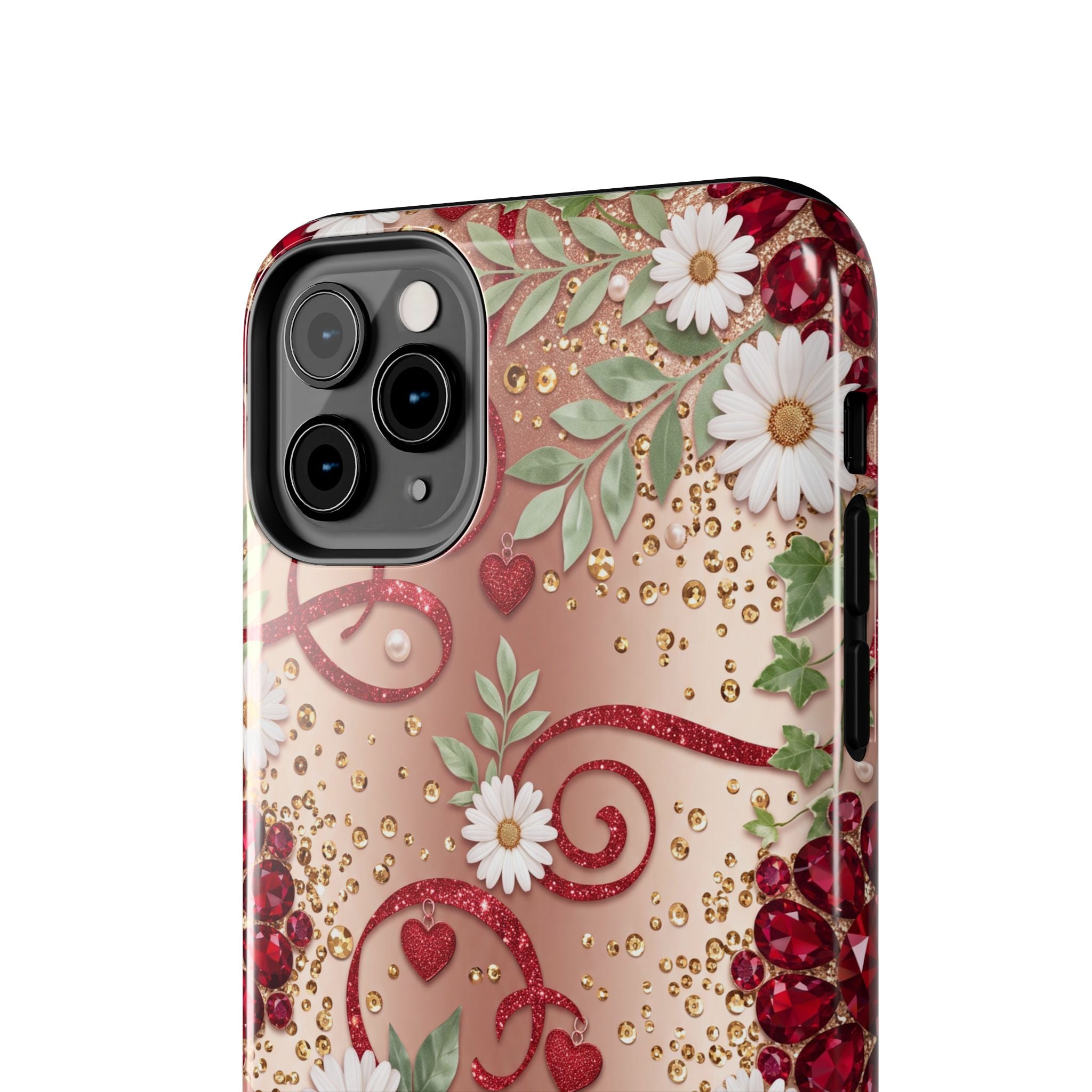 Personalized Teacher Phone Case — Custom Name and Message - Floral Jeweled Design