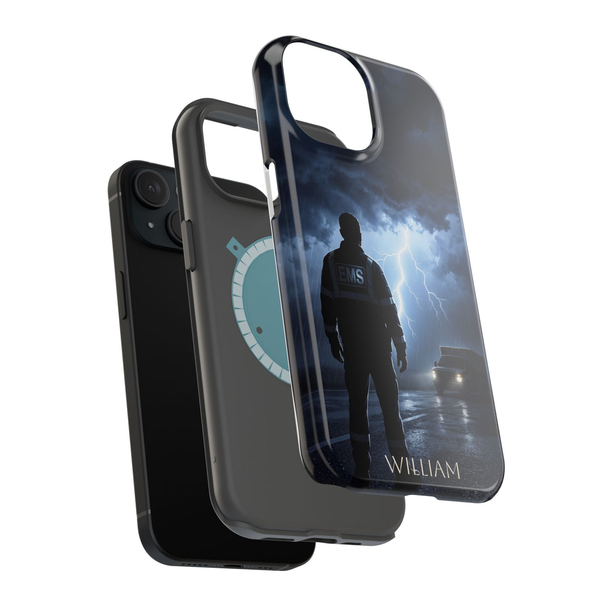 Personalized Lightning Storm EMS Phone Case — Wireless Charging Cover