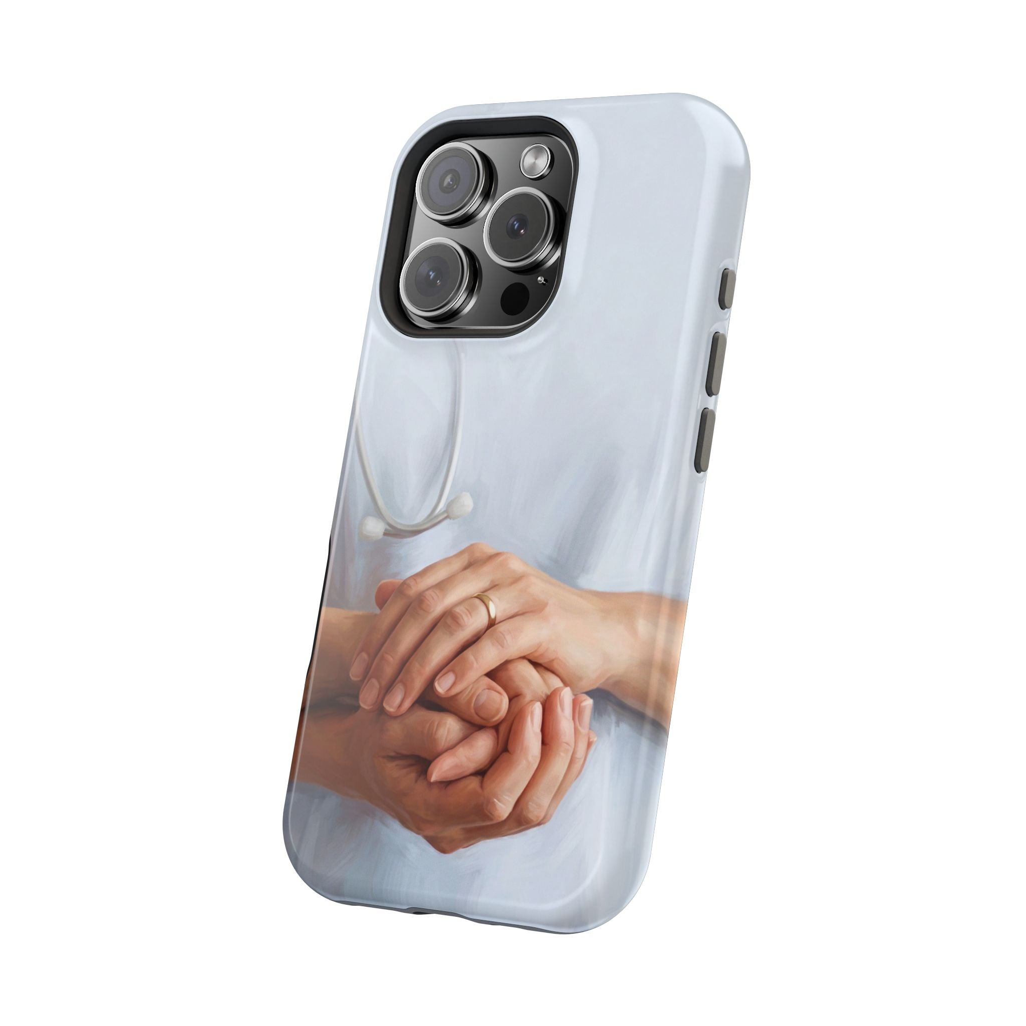 Impact-Resistant Phone Case — Caring Hands Wireless Charging Cover