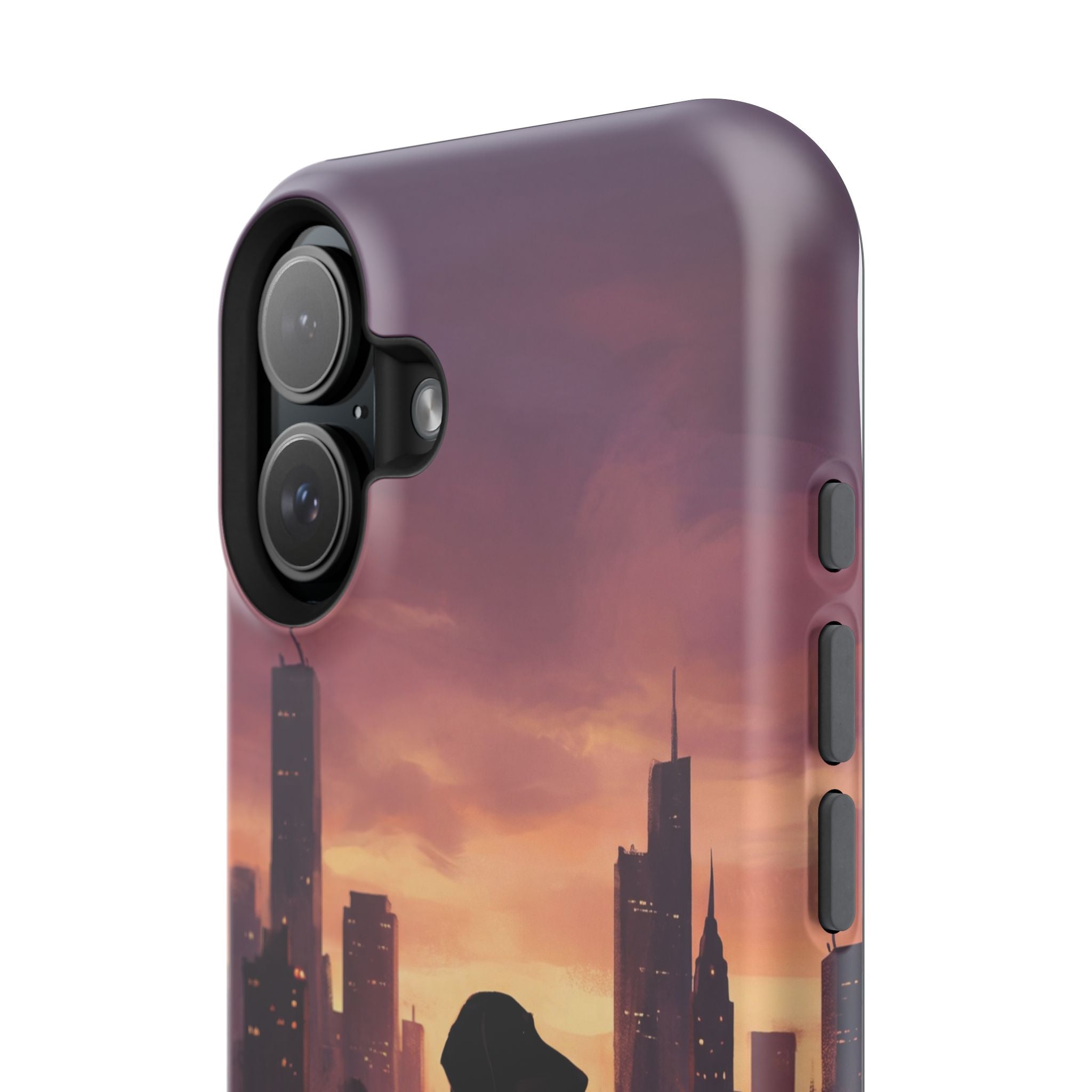 Personalized Dachshund City Skyline Phone Case — Wireless Charging Cover