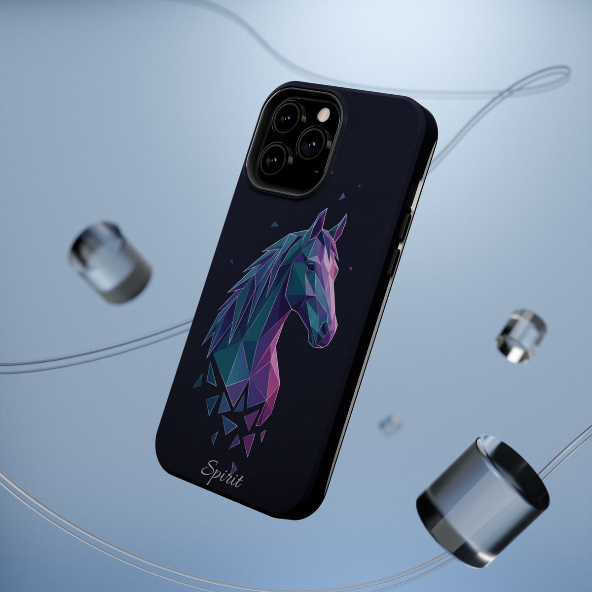 Personalized Geometric Horse Phone Case — Tough Magnetic Case with Wireless Charging