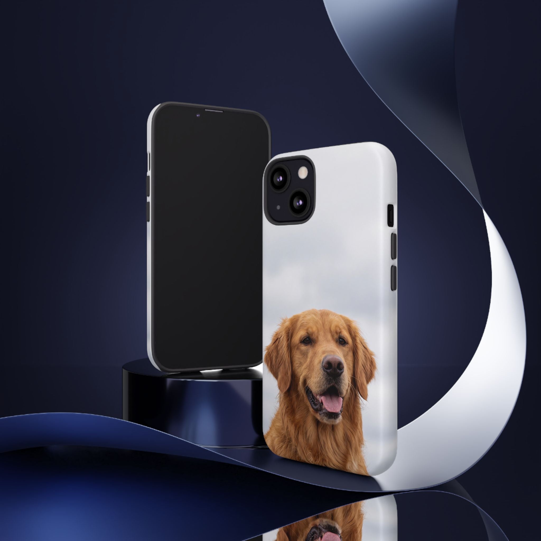 Golden Retriever Portrait Phone Case | Happy Dog Photo on Soft Sky Background | Samsung & iPhone