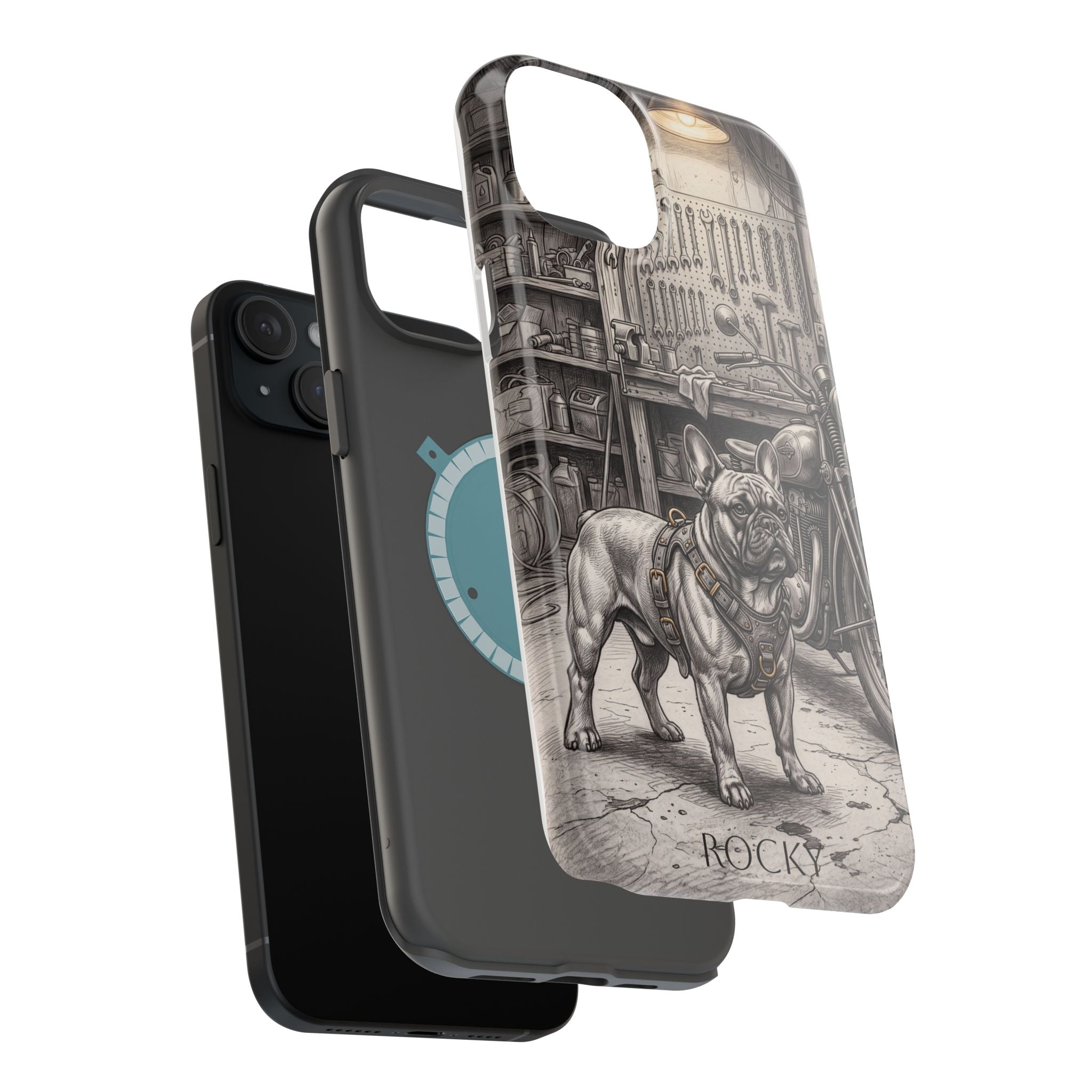 Personalized French Bulldog Vintage Street Phone Case — Wireless Charging Cover