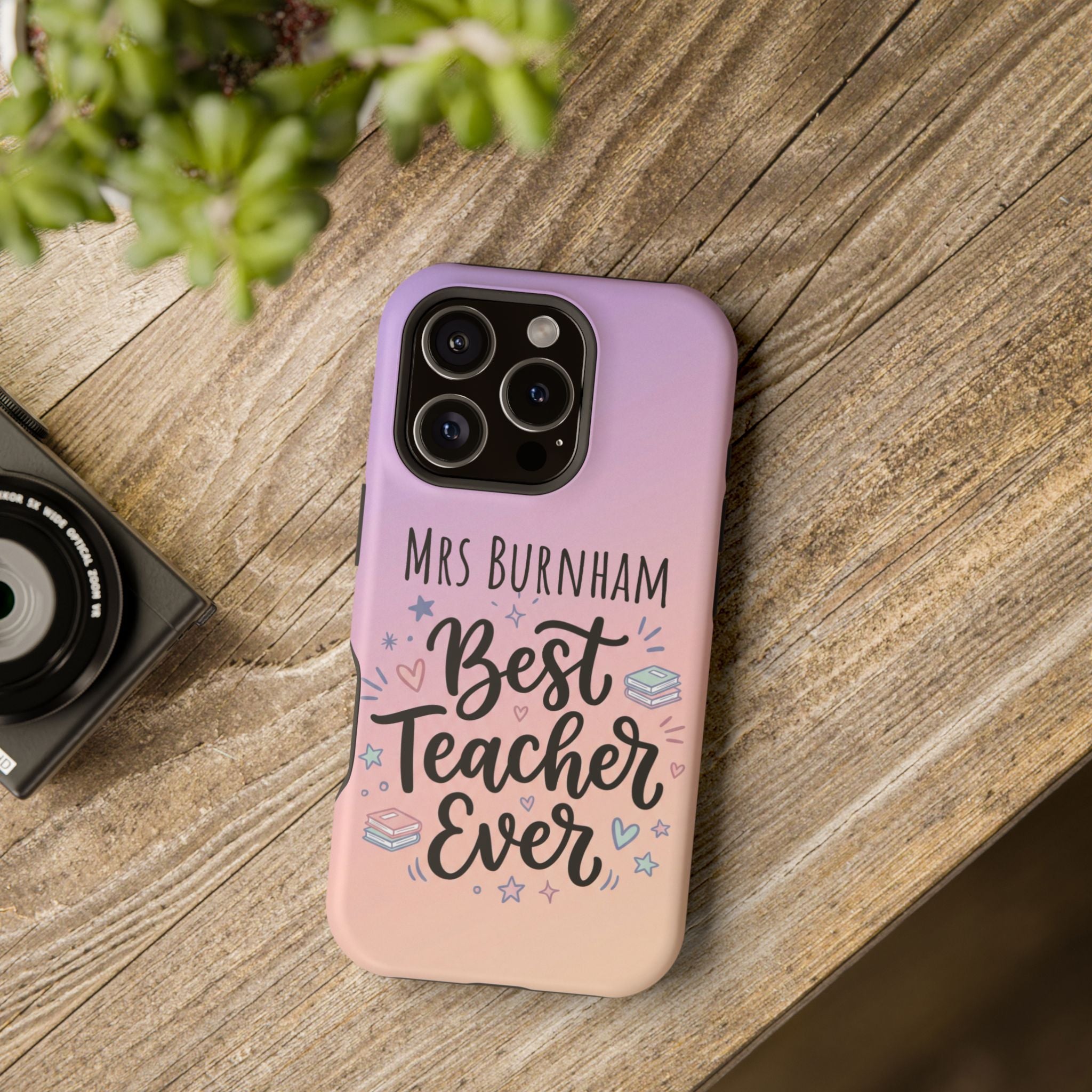 Best Teacher Ever Personalized Phone Case — Wireless Charging Cover