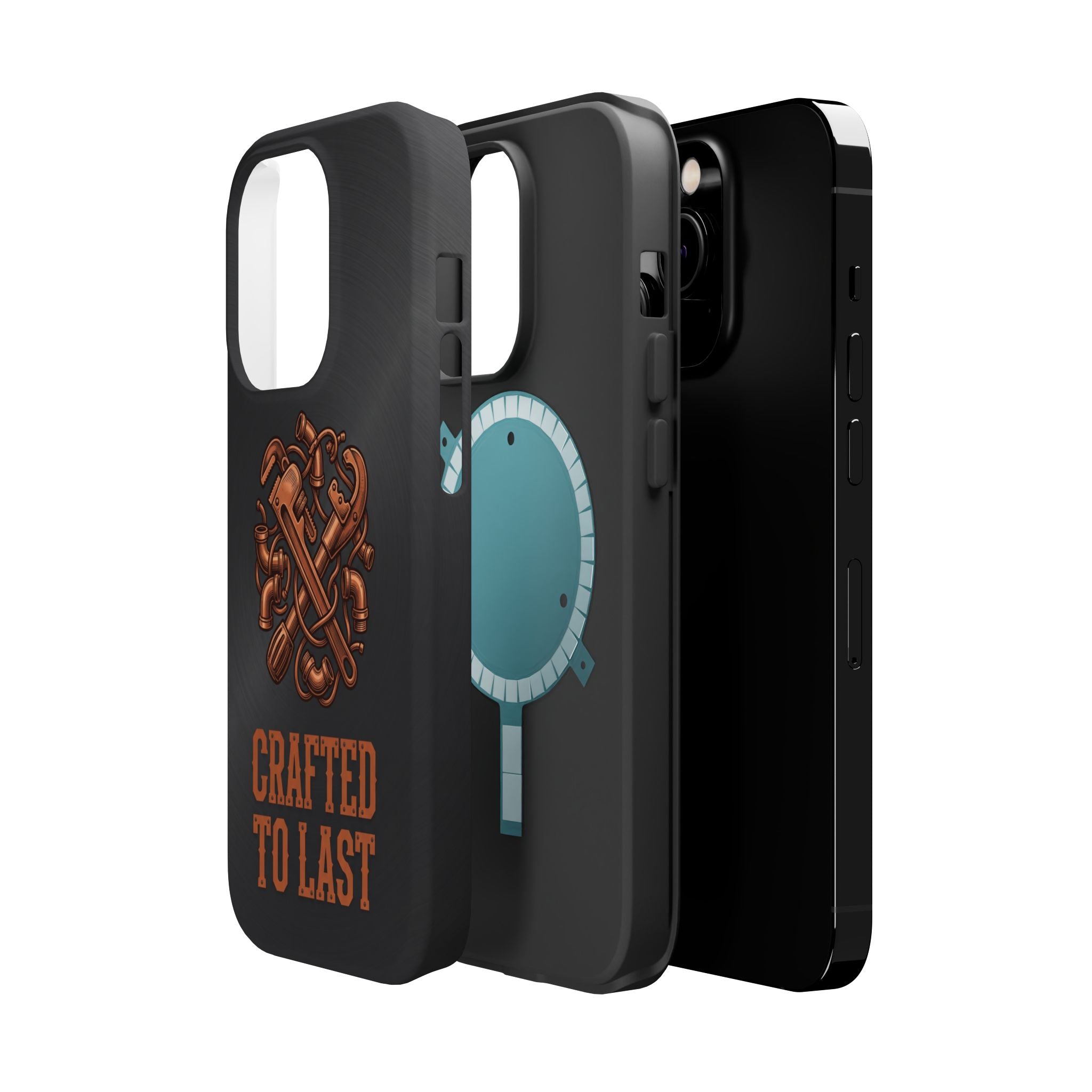Crafted to Last Phone Case — Crossed Wrenches Wireless Charging Cover