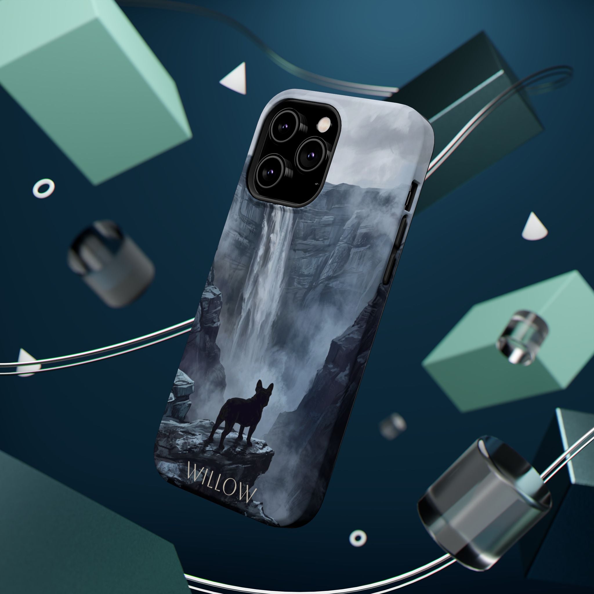 Personalized French Bulldog Misty Waterfall Phone Case — Wireless Charging Cover