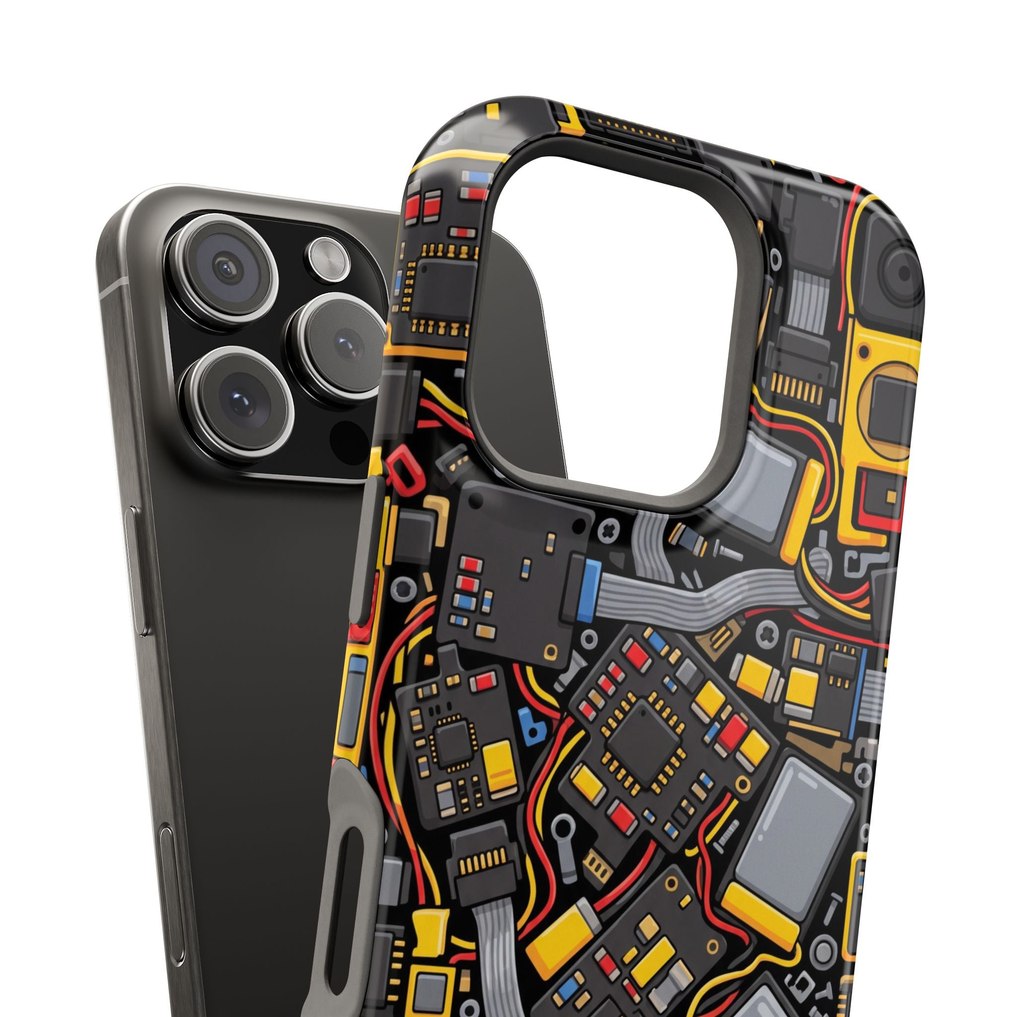 Voltage Board Phone Case — Yellow Circuit Wireless Charging Cover