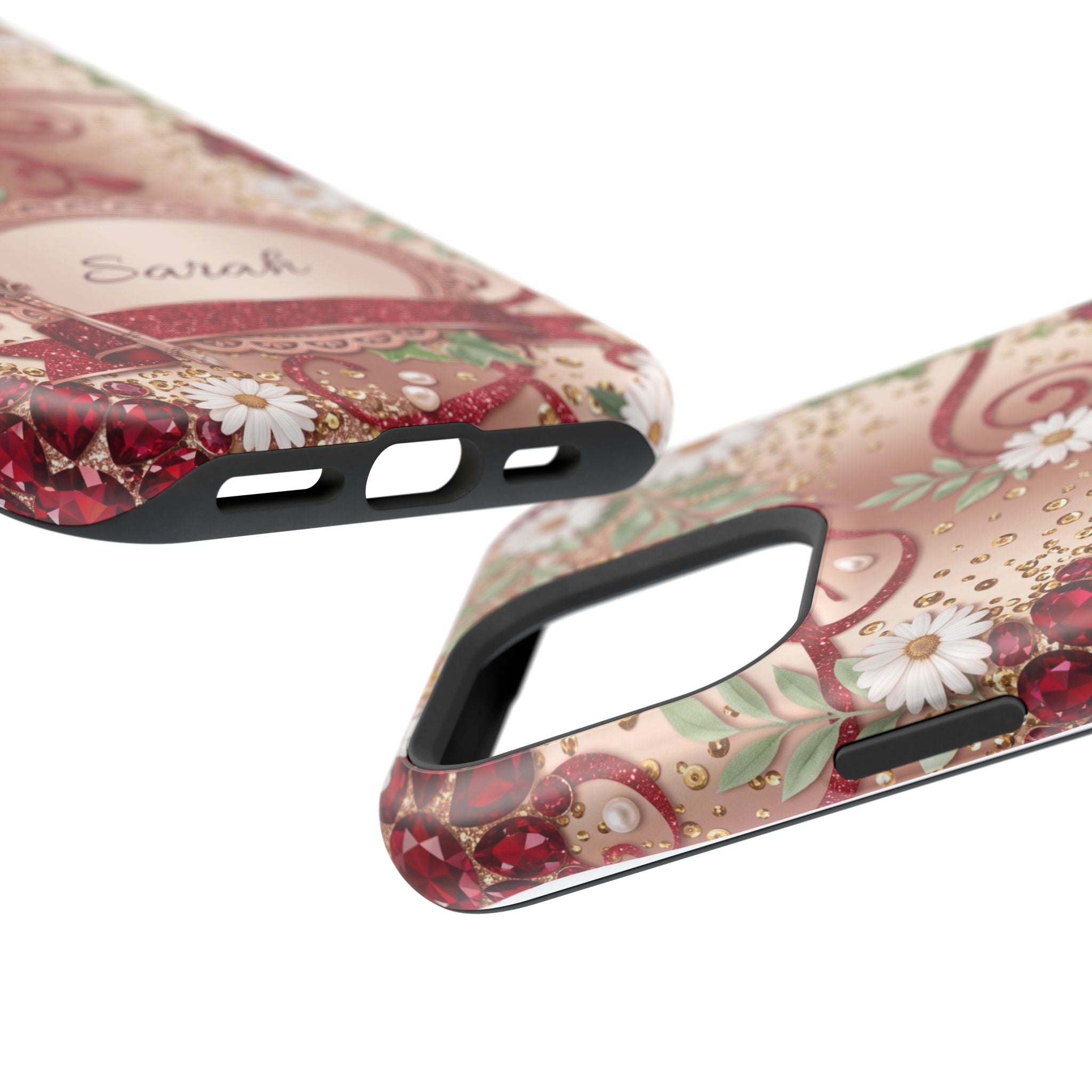 Personalized Vintage Floral Teacher Phone Case — Wireless Charging Cover