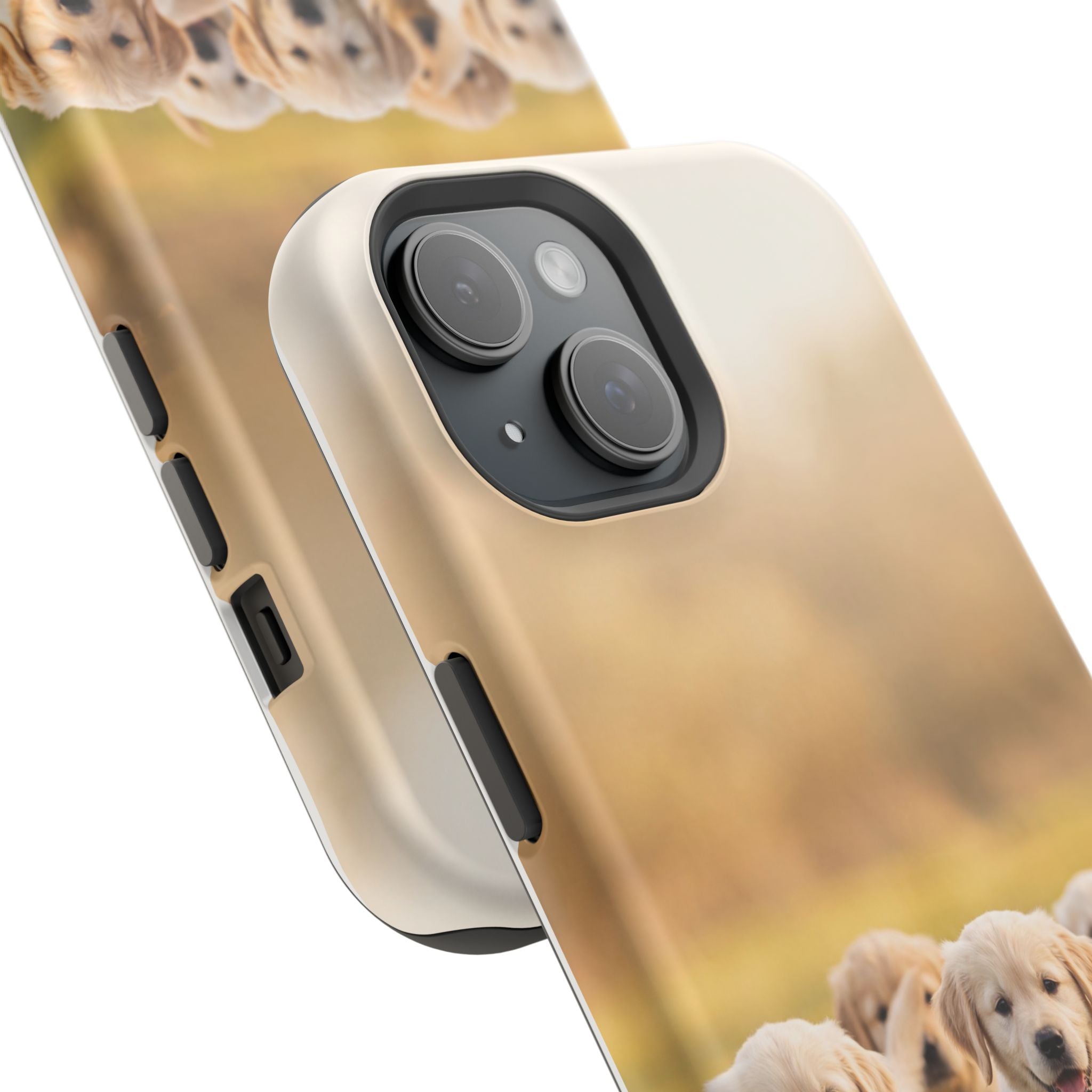Golden Retriever Puppies Phone Case — Impact-Resistant Wireless Charging Cover