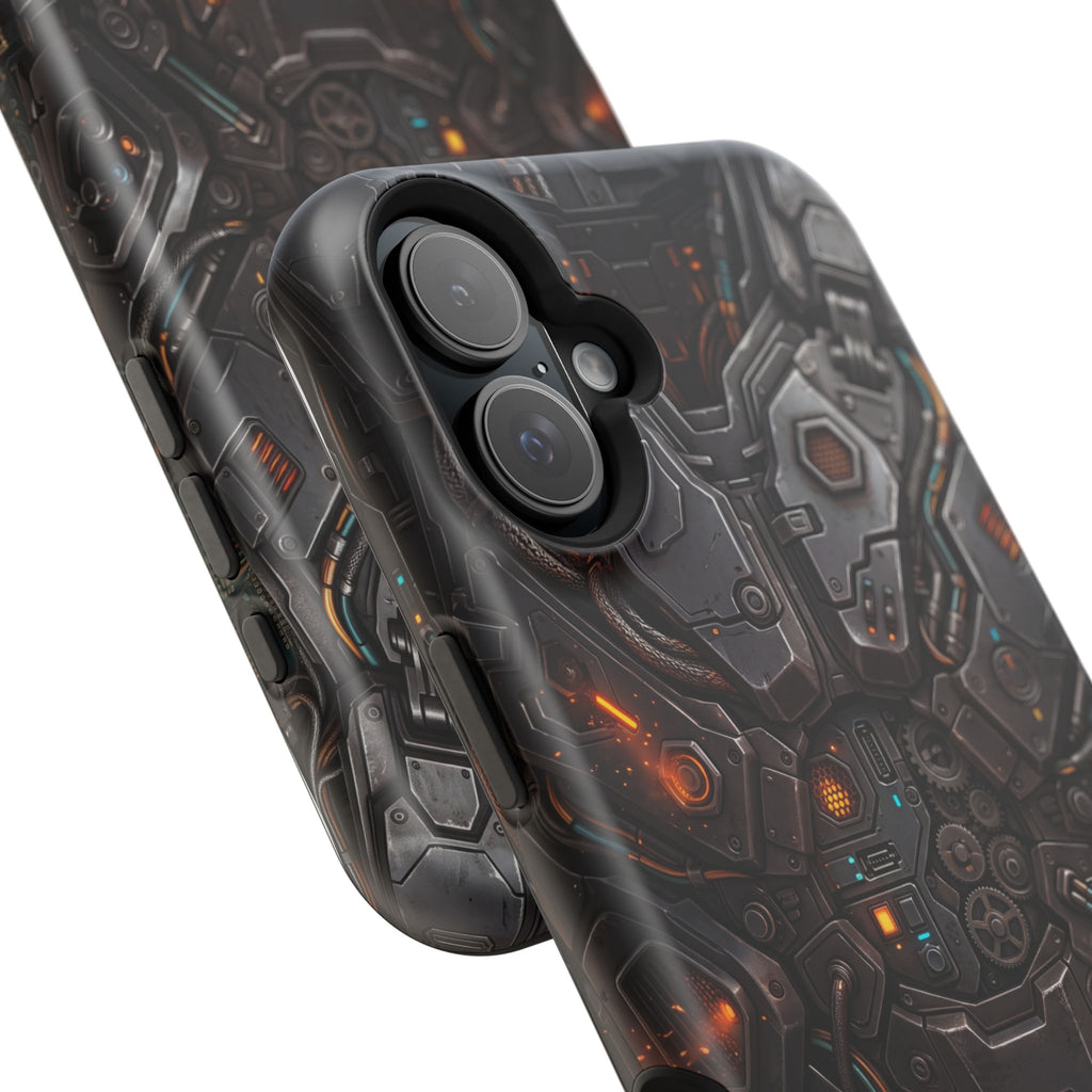 Mech Armor Phone Case — Industrial Circuit Wireless Charging Cover