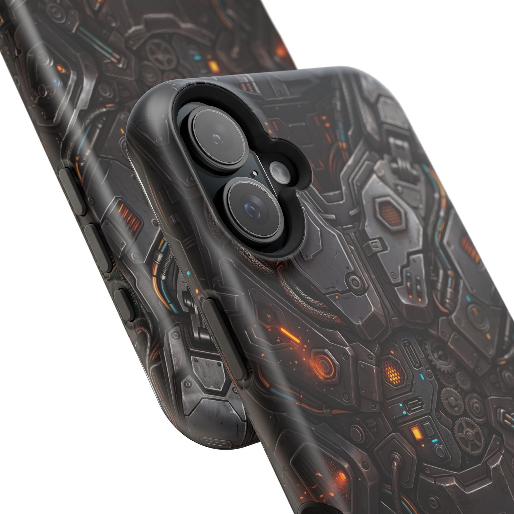 Mech Armor Phone Case — Industrial Circuit Wireless Charging Cover