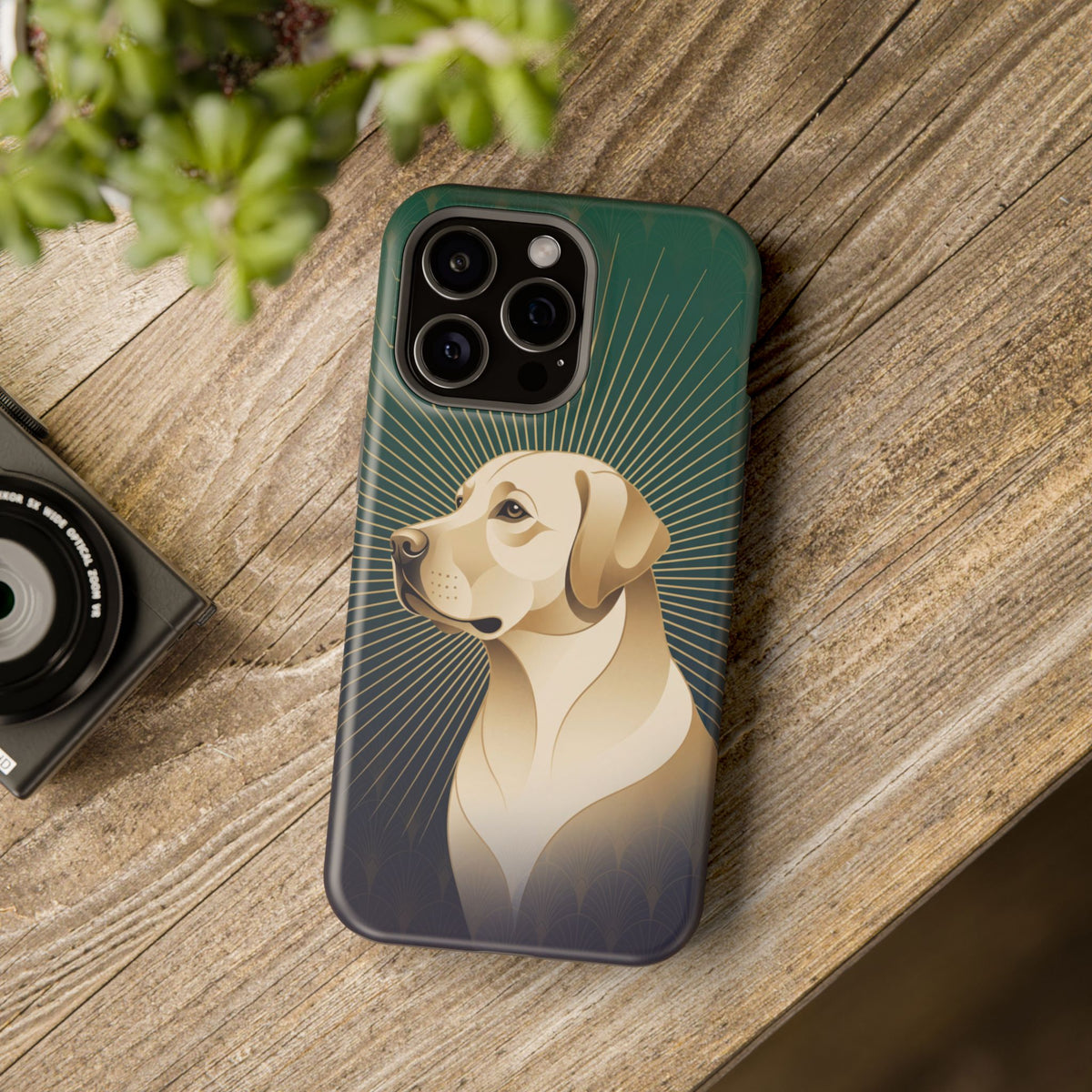Art Deco Labrador Phone Case — Tough Magnetic Case with Wireless Charging