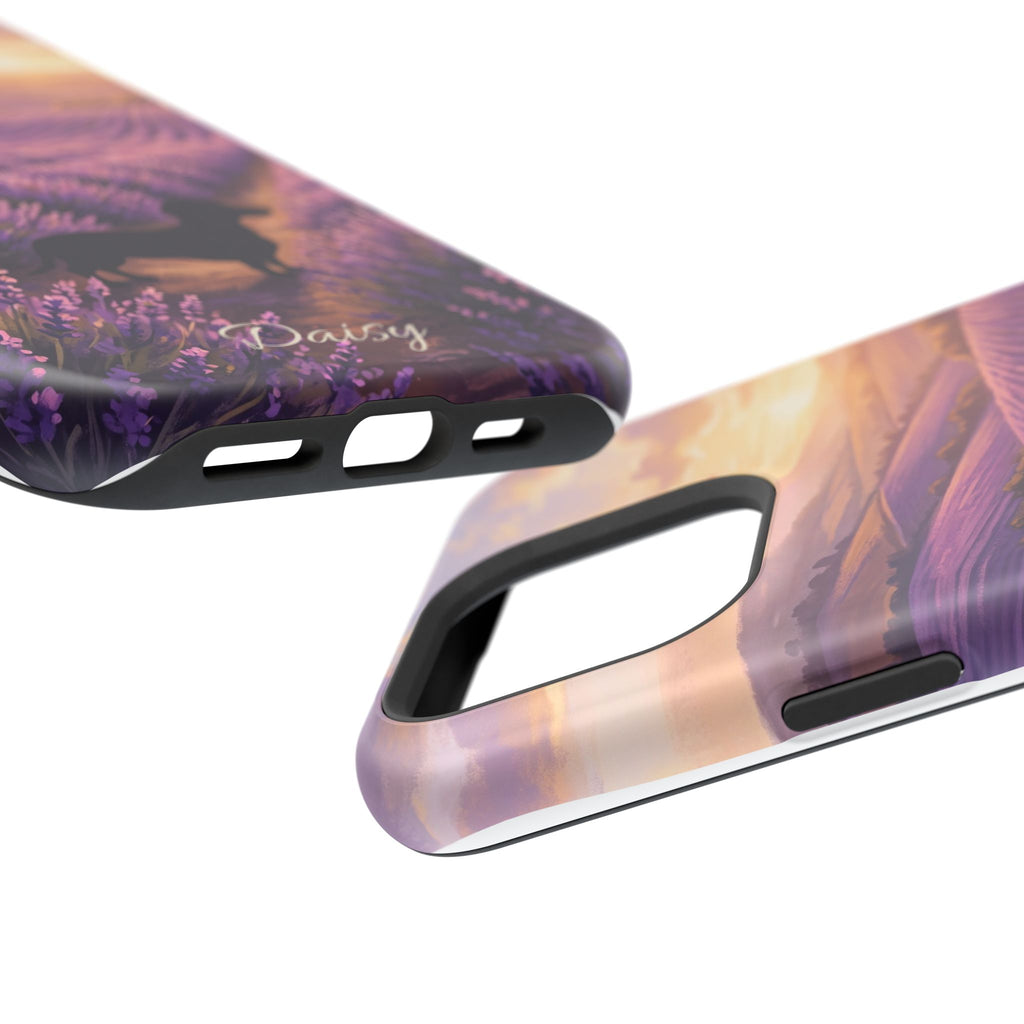 Personalized Dachshund Lavender Field Phone Case — Wireless Charging Cover