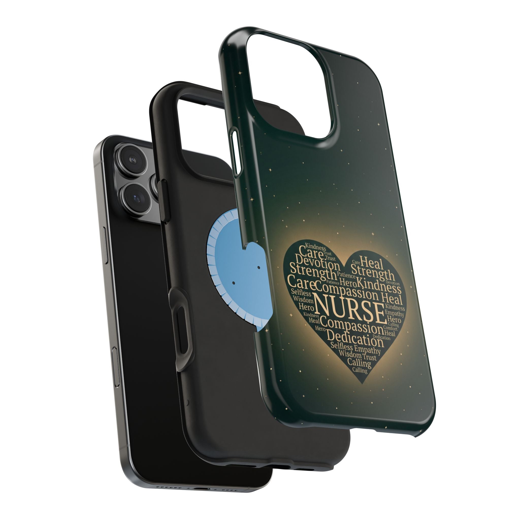 Nurse Heart Word and Art Phone Case — Impact-Resistant Wireless Charging Cover