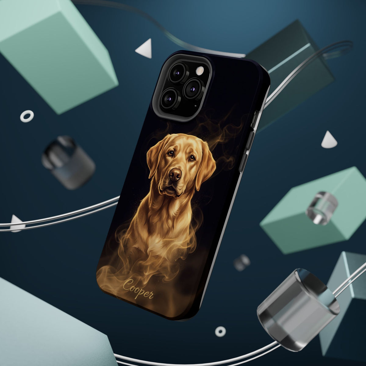 Personalized Gold Smoke Labrador Phone Case — Tough Magnetic Case with Wireless Charging