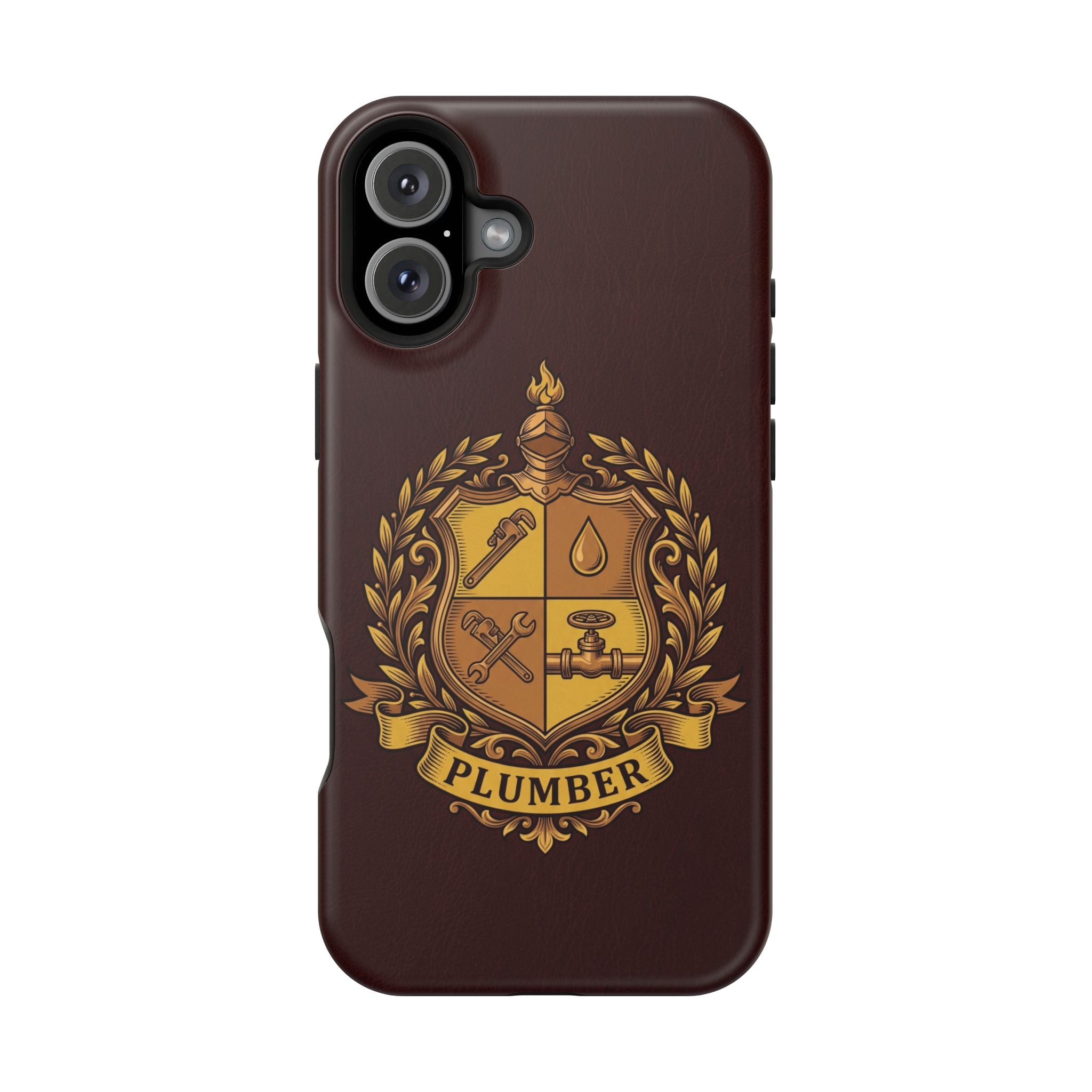 Plumber Crest Phone Case — Heraldic Shield Wireless Charging Cover