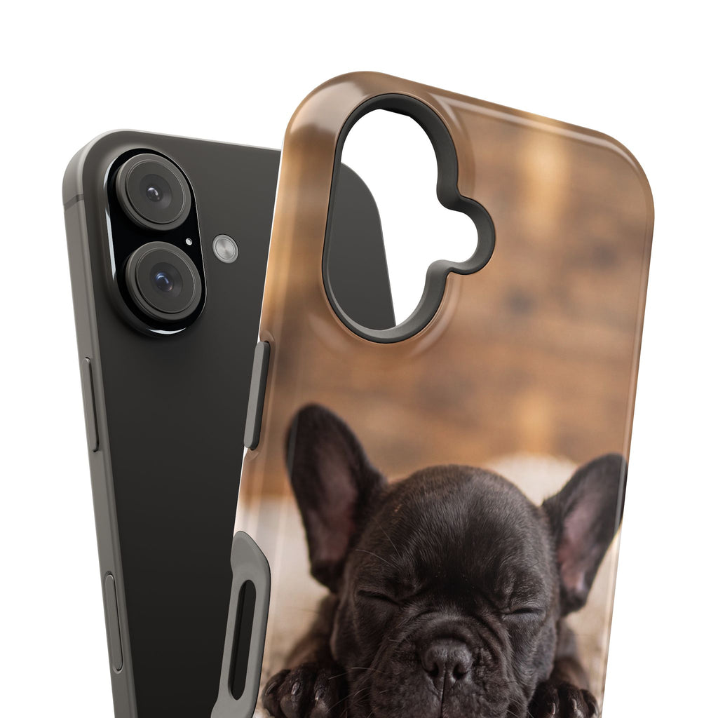 Sleepy French Bulldog Phone Case — Impact-Resistant Wireless Charging Cover